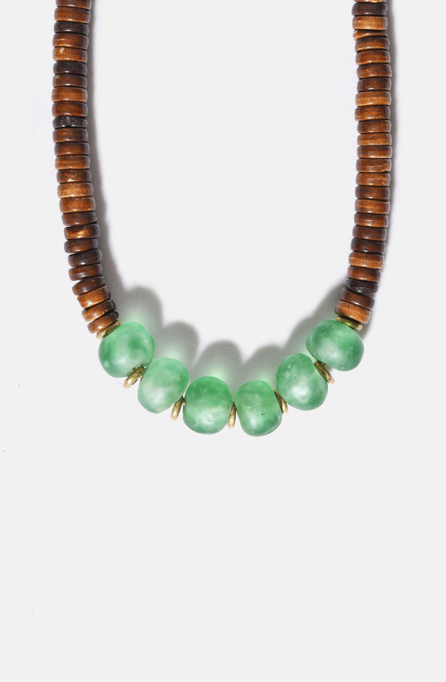 FW25 Bone and Green Glass Collier