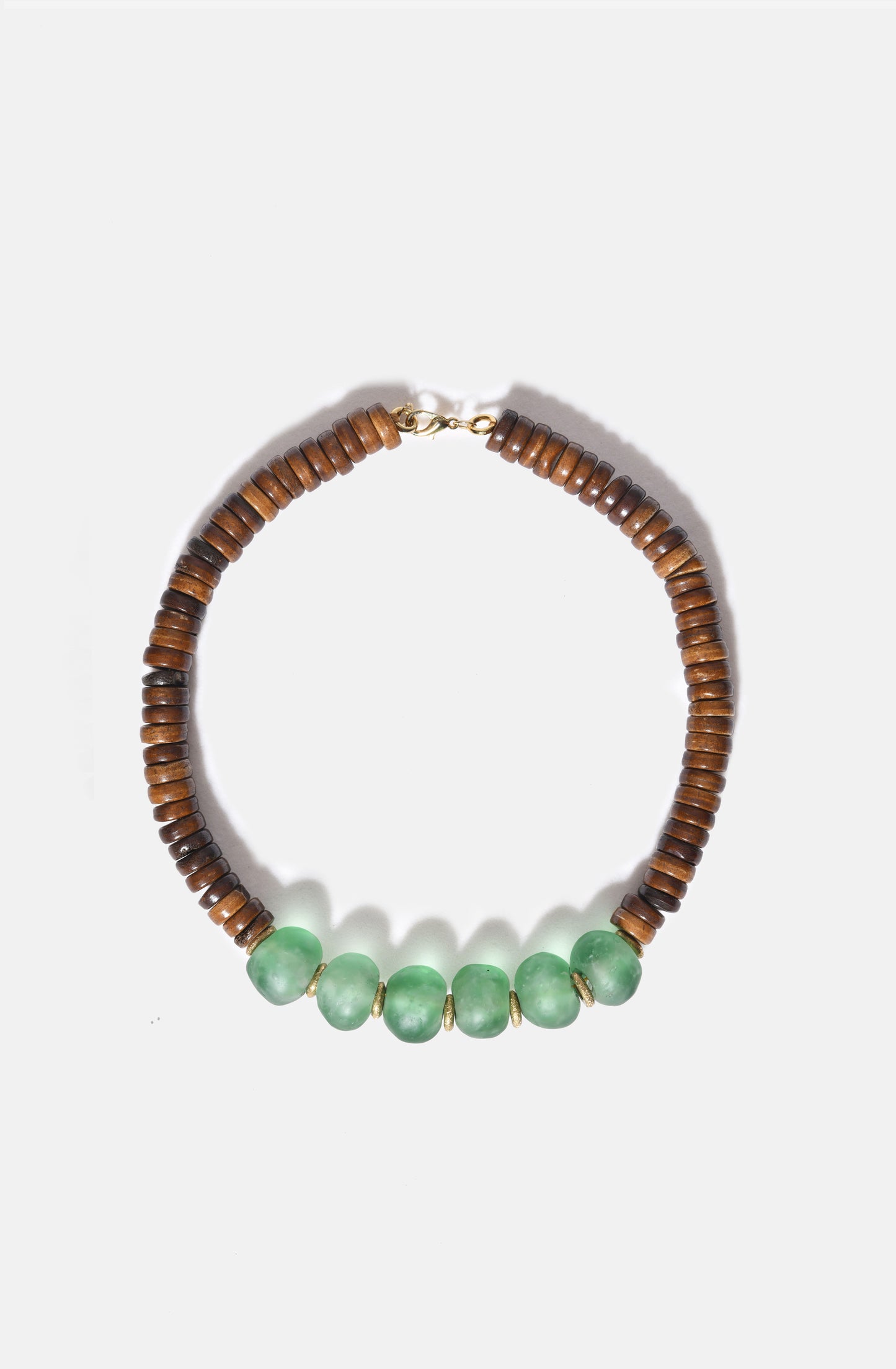 FW25 Bone and Green Glass Collier