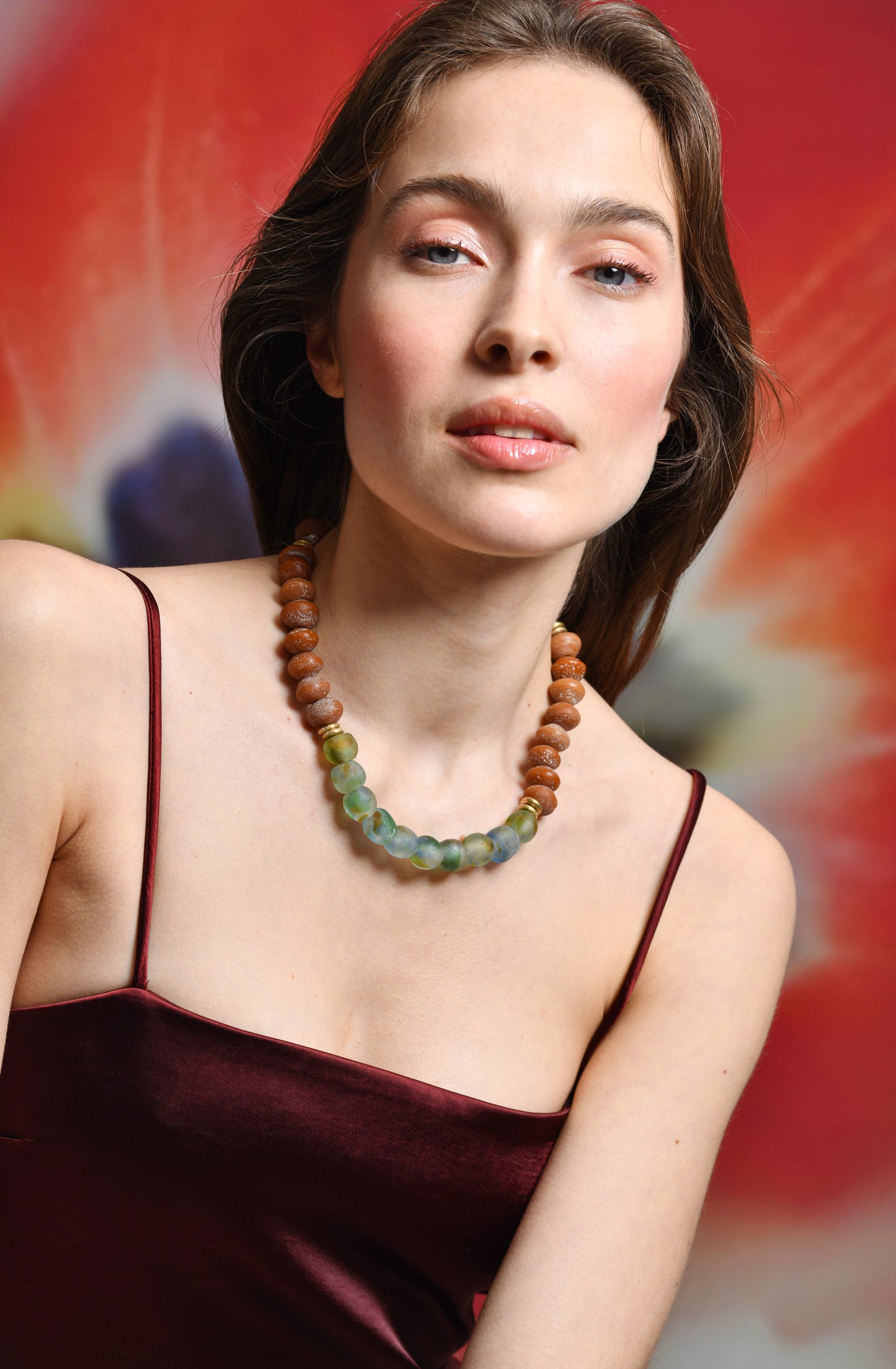 FW25 Sprinkle in caramel and green Collier