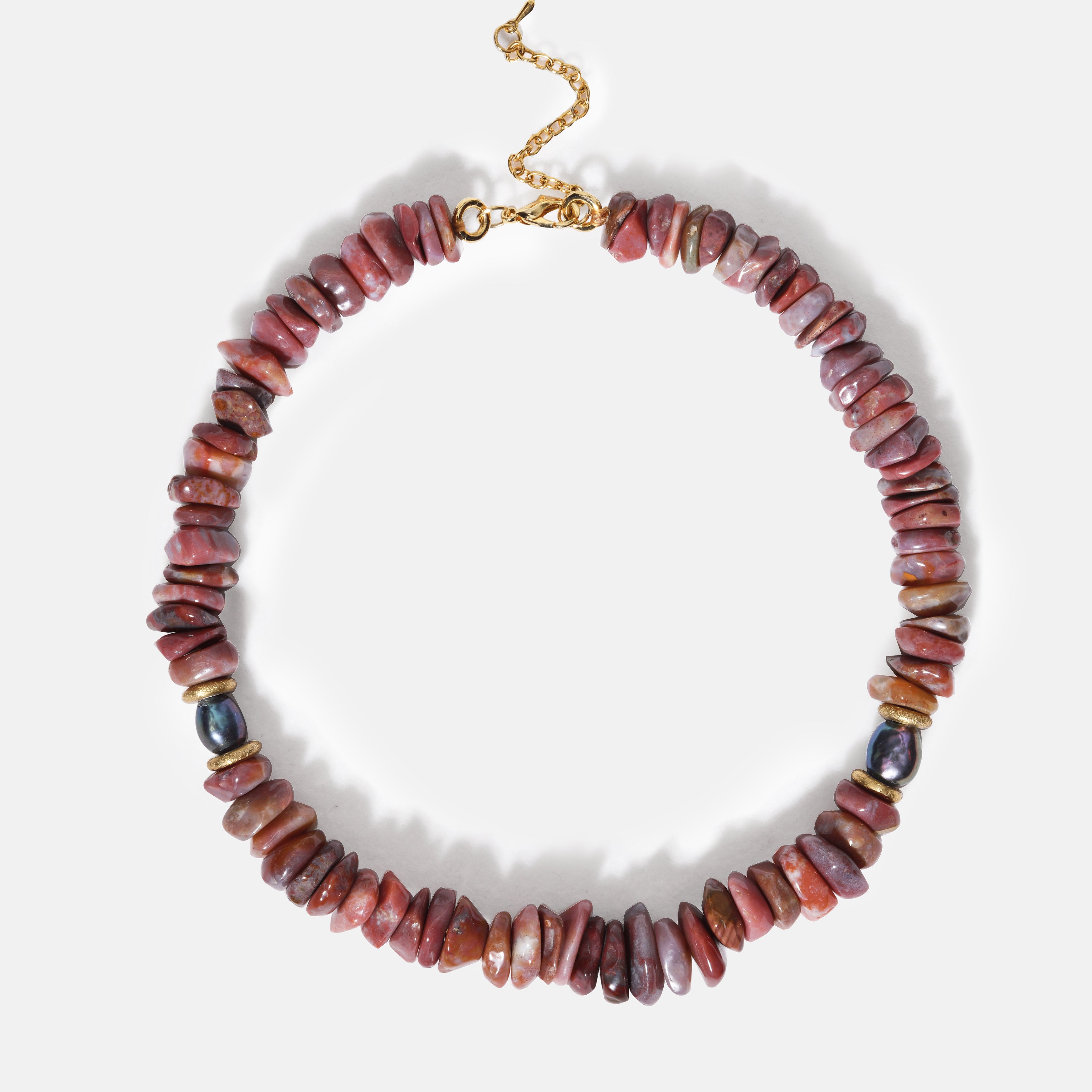 FW25 Crisp Necklace with red jasper and pearls