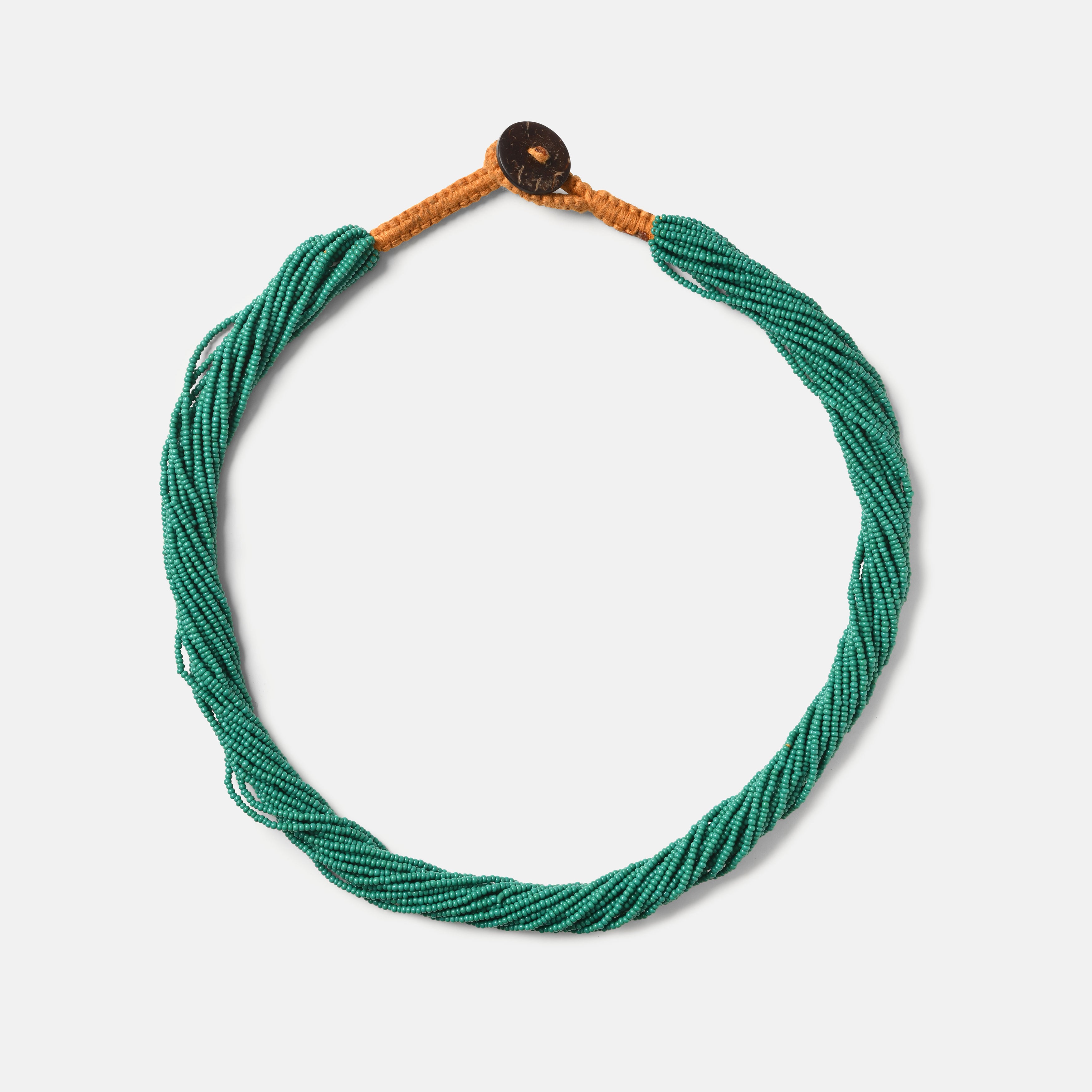 Glass Beads Multi Strand Necklaces / Emerald Green
