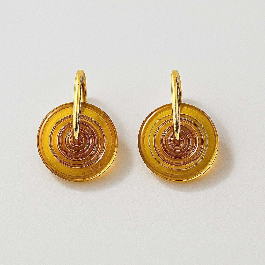 Murano Circle Earrings Amber