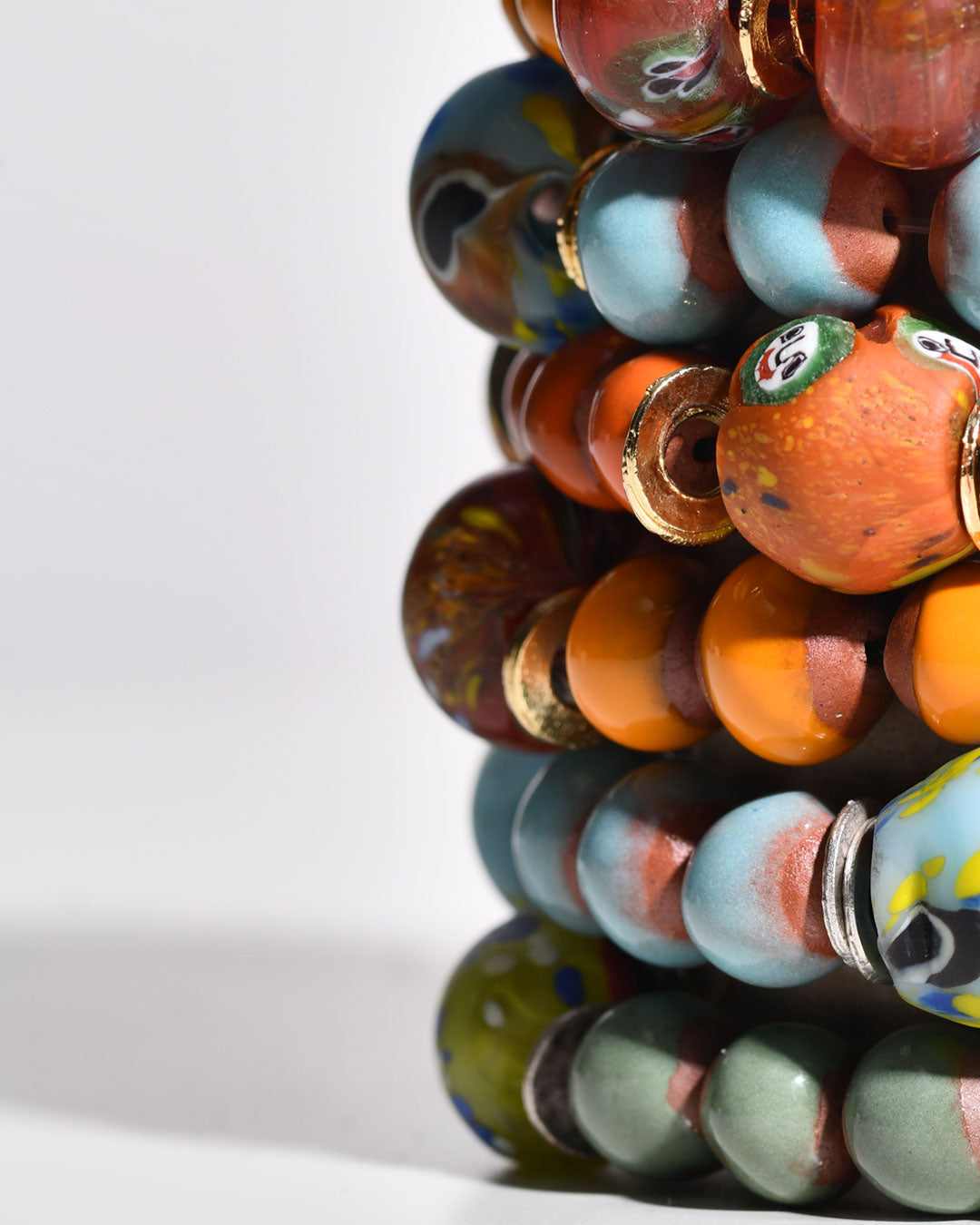 BiniBeca Terracota Bracelets Capsule Collection / Bini with Nepali Glass Bead Sky Blue