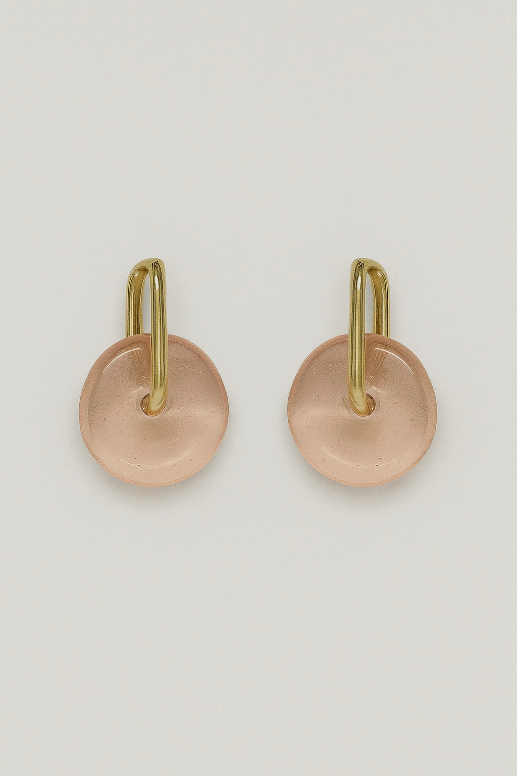 Murano Circle Earrings Amber and Light Pink