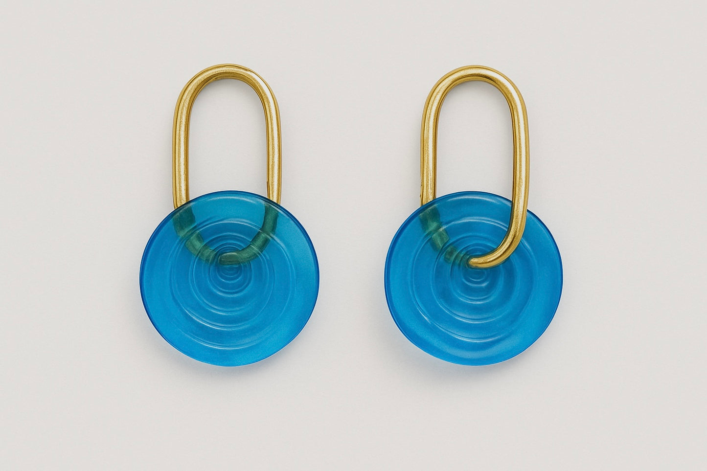 Murano Circle Earrings in Blue