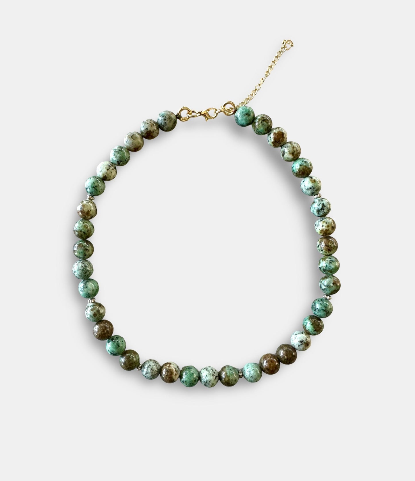 FW25 African Turquoise and Hematit spacers Collier