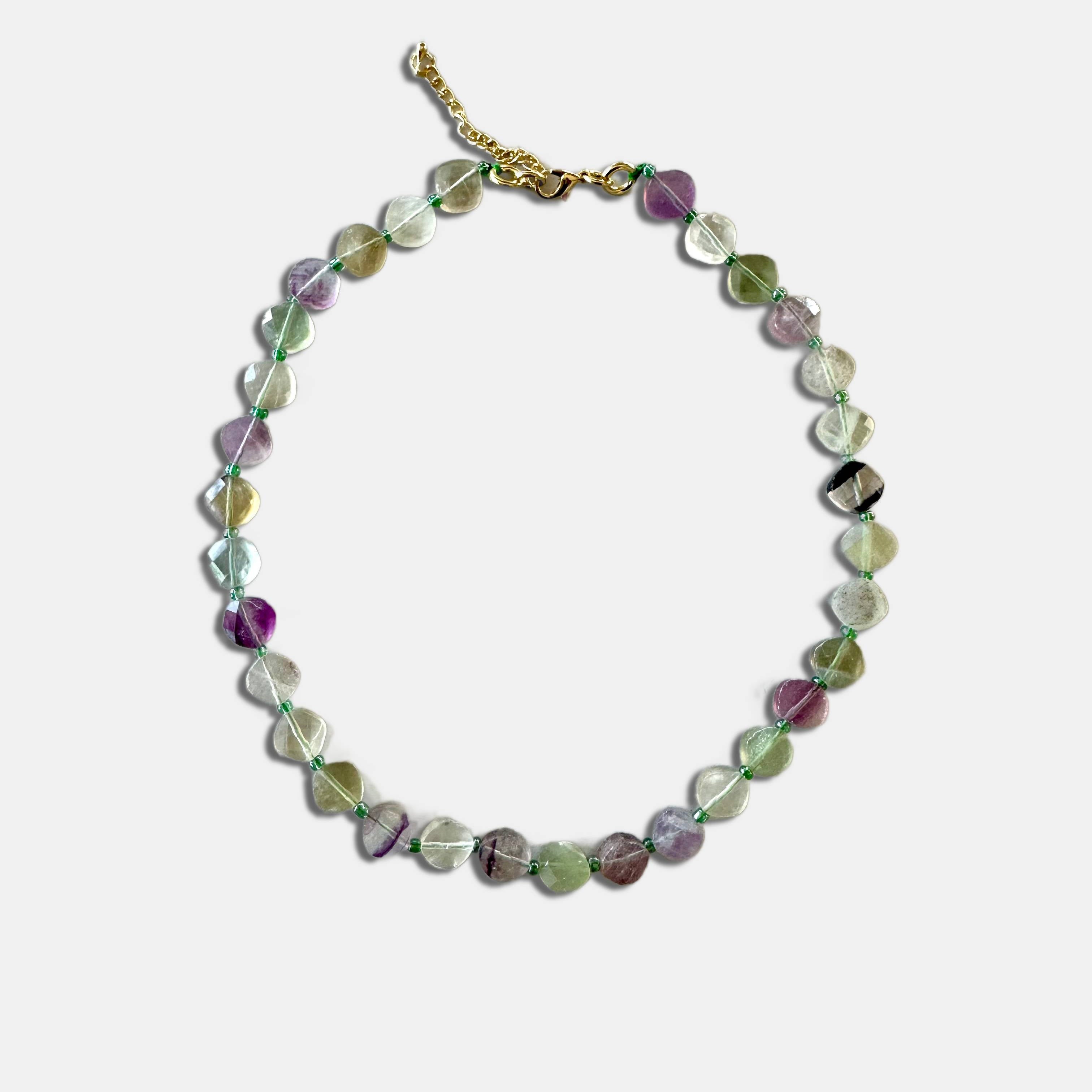 FW25 Flat Faceted Fluorite necklace