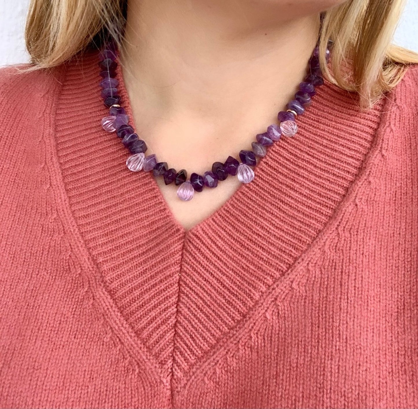 Ametyhst with Amethyst Charms Necklace / BiniBeca Prive Collection