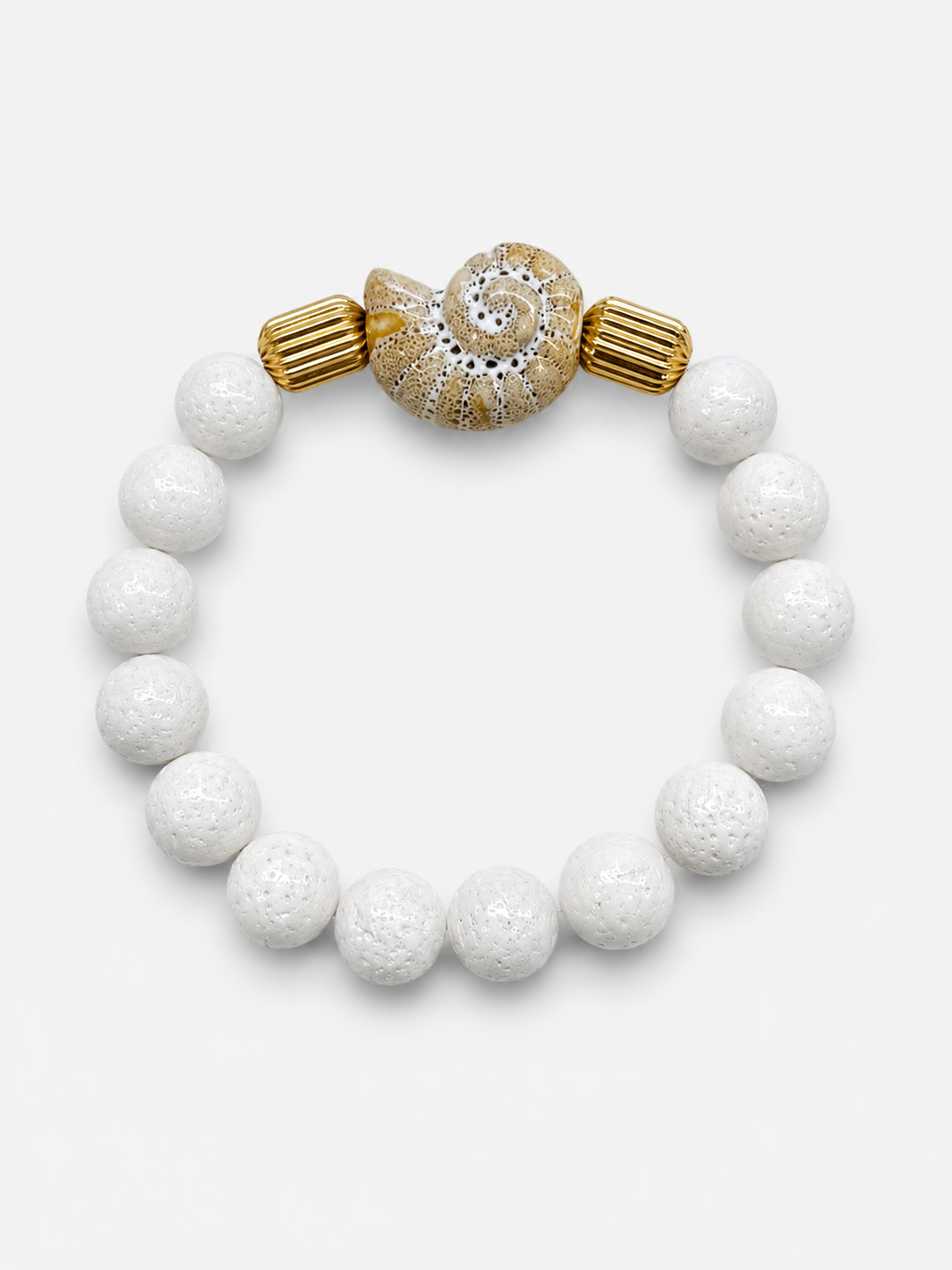 White Coral Ammonite Bracelets