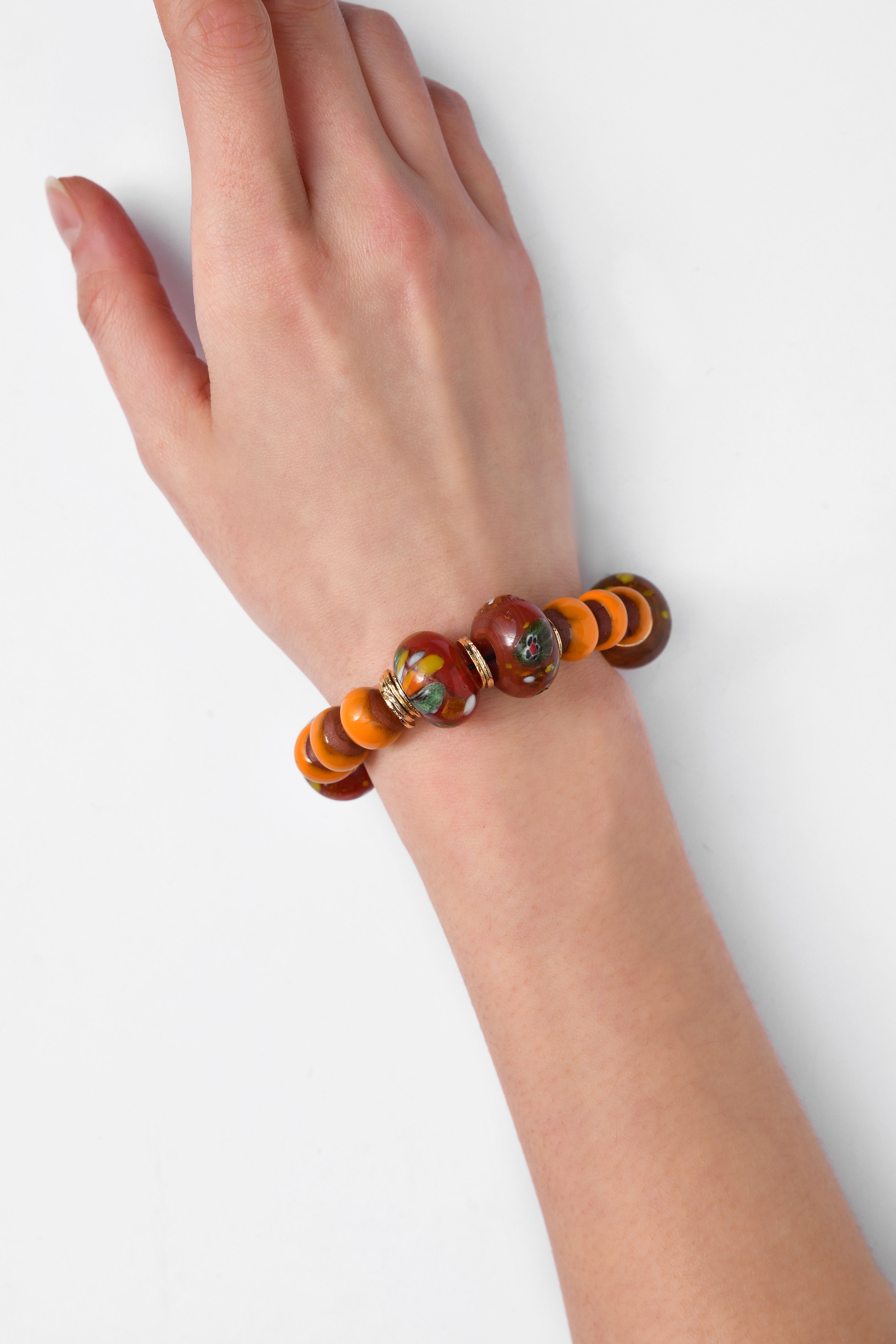 BiniBeca Terracota Bracelets Capsule Collection / Bini with Nepali Glass Bead Yellow