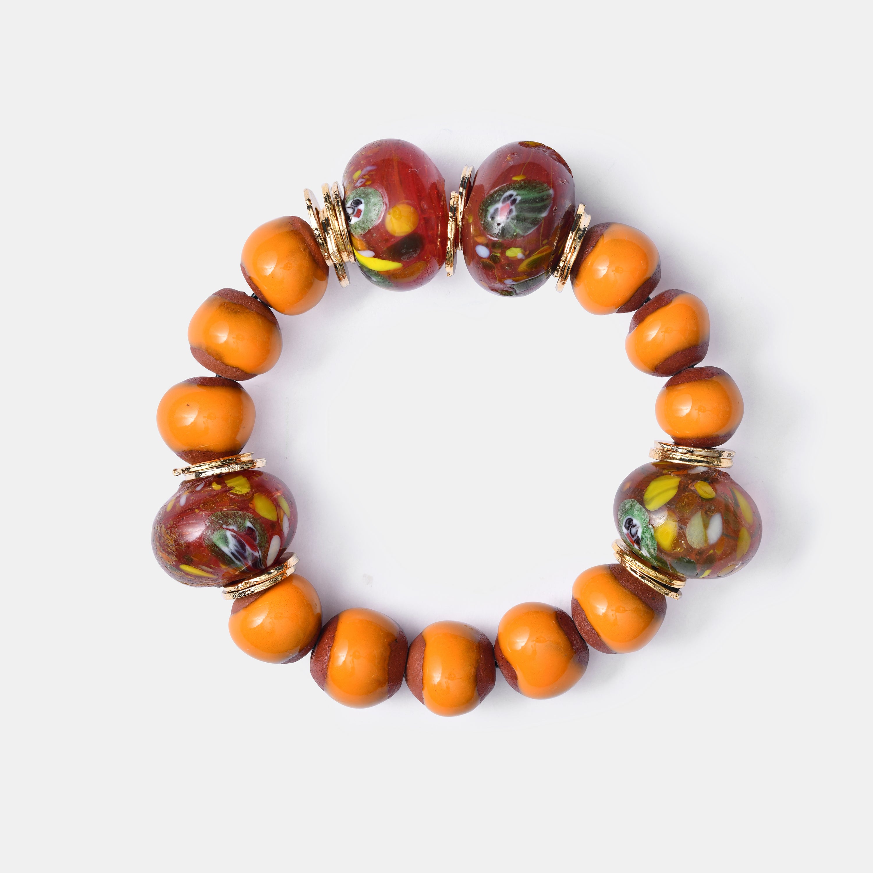 BiniBeca Terracota Bracelets Capsule Collection / Bini with Nepali Glass Bead Yellow