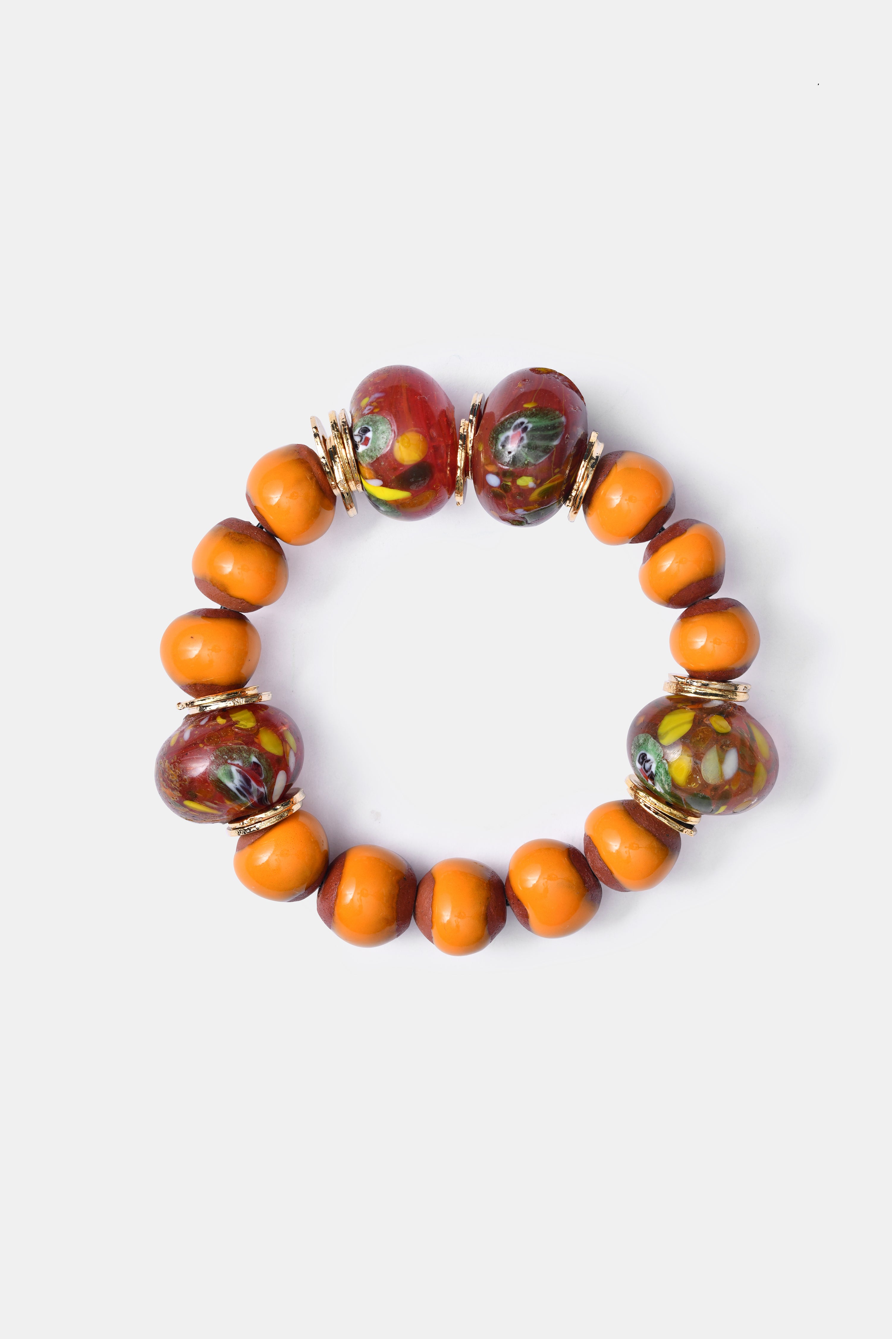 BiniBeca Terracota Bracelets Capsule Collection / Bini with Nepali Glass Bead Yellow