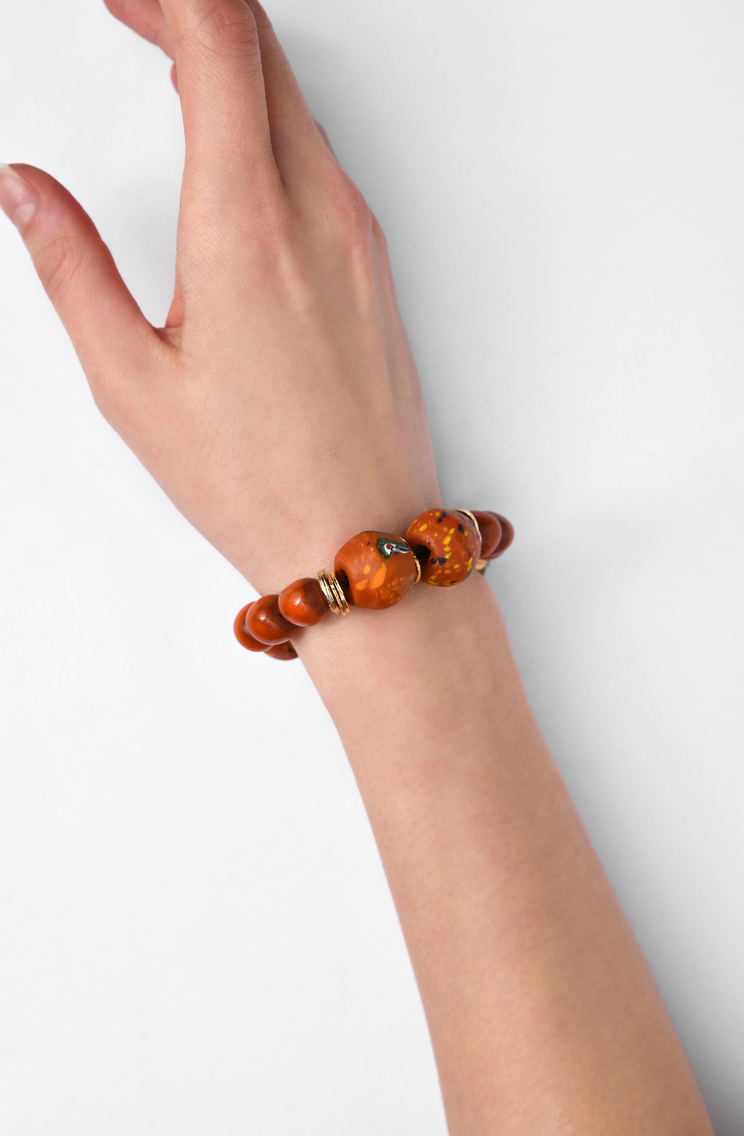 BiniBeca Terracota Capsule Collection / Bini with Nepali Glass Bead Orange / SS24