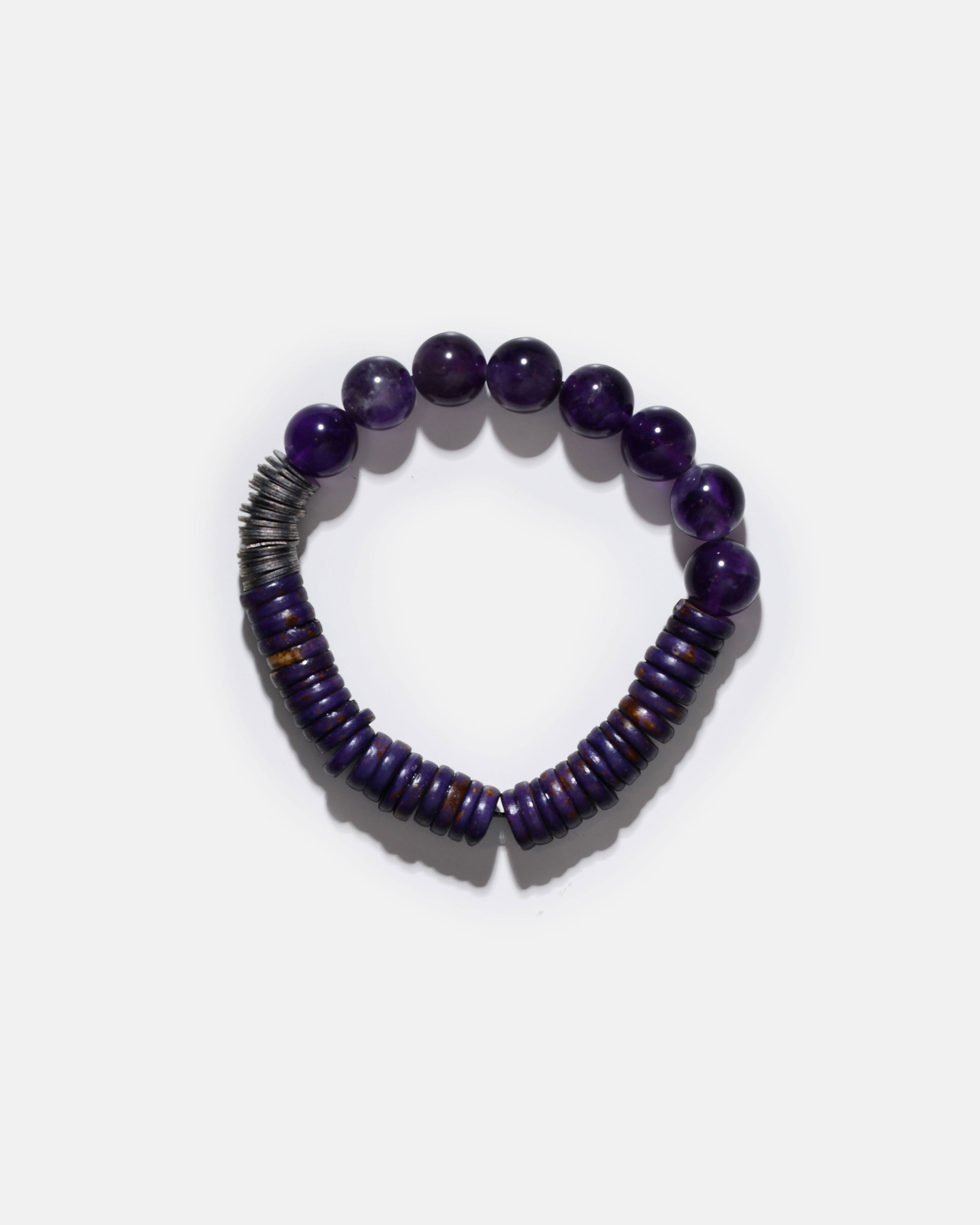 Amethyst with Bone Bini Bracelet