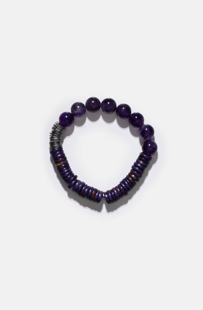 Amethyst with Bone Bini Bracelet