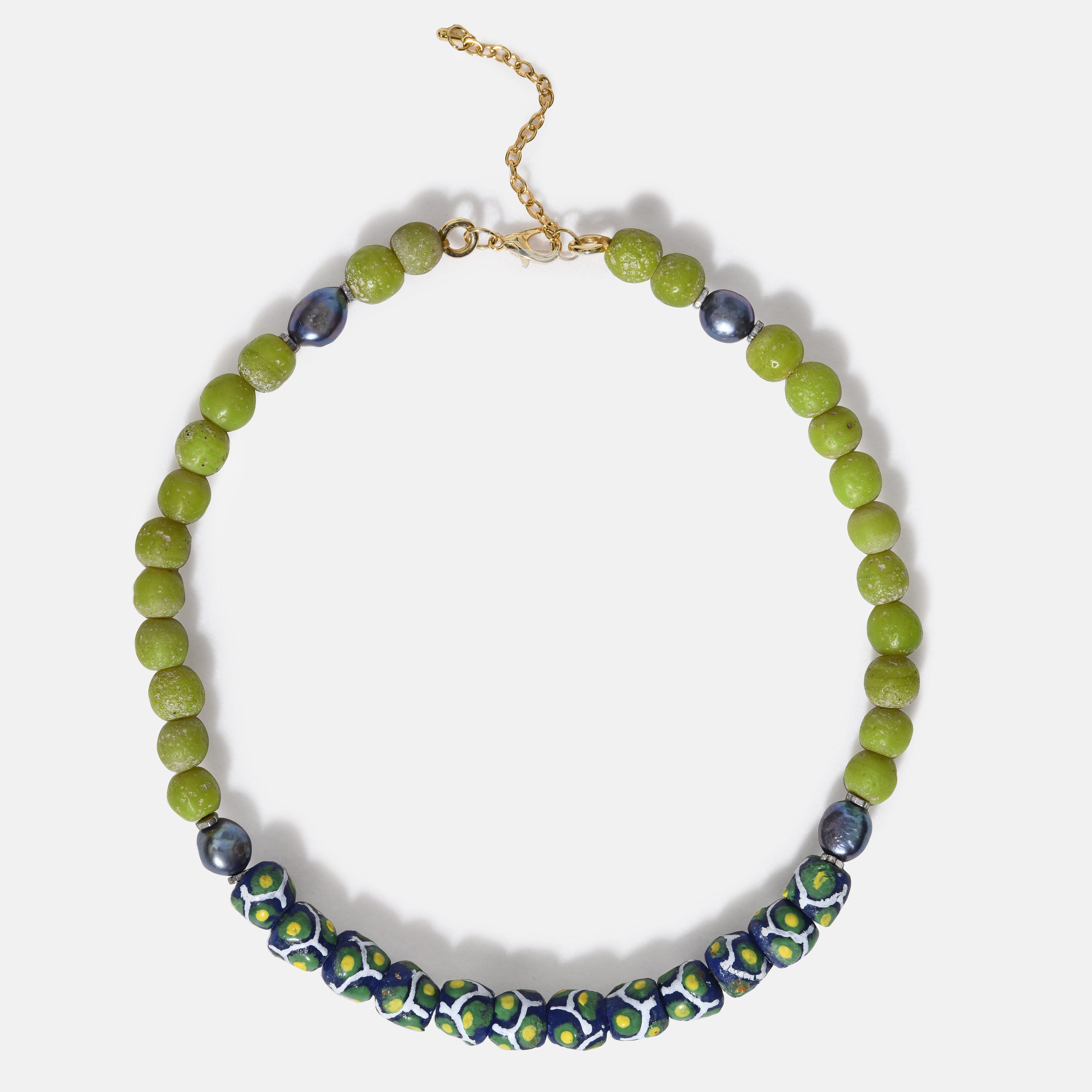 FW25 Parlak Yeşil ve İnci Kolye