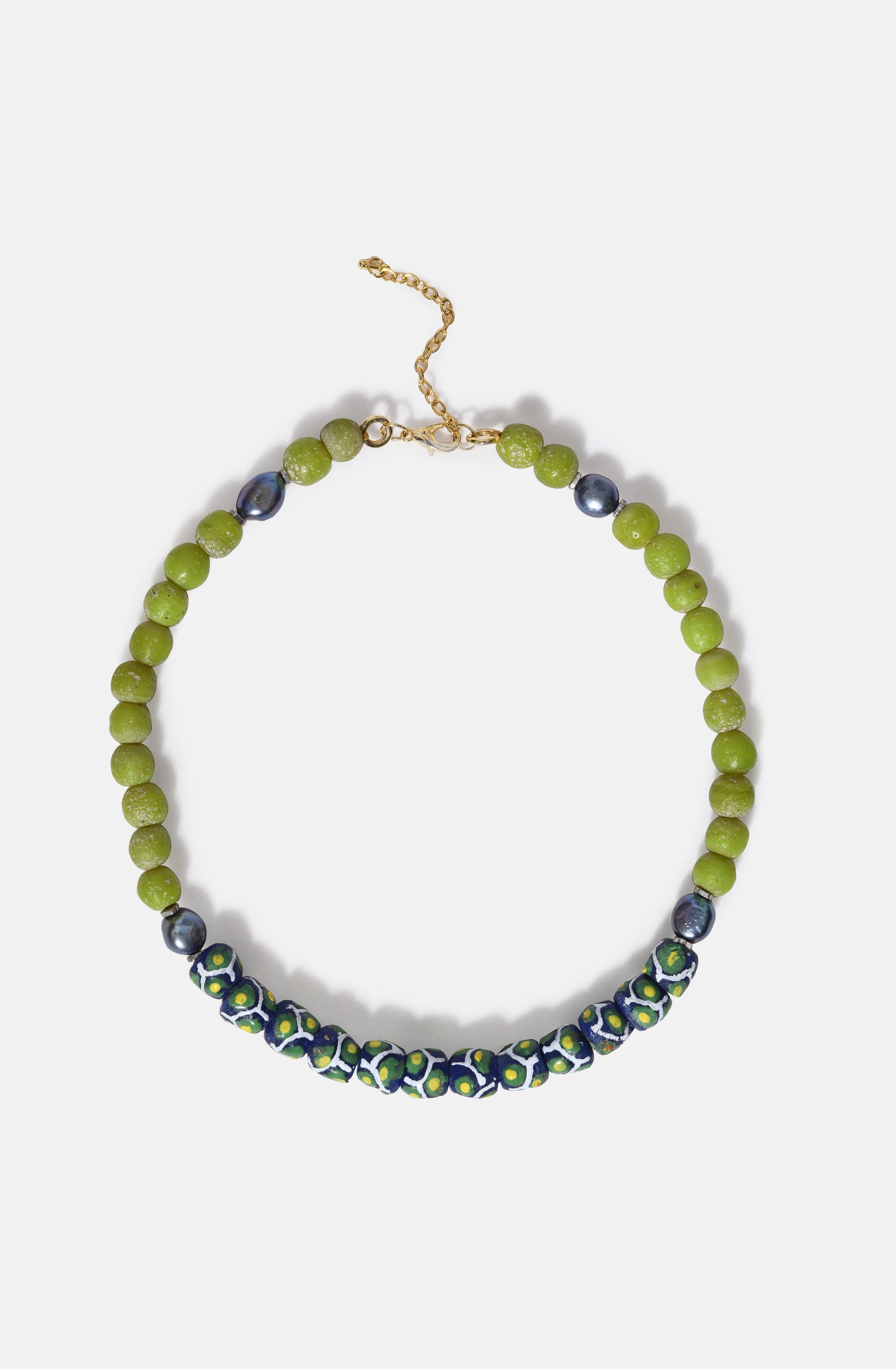 FW25 Parlak Yeşil ve İnci Kolye