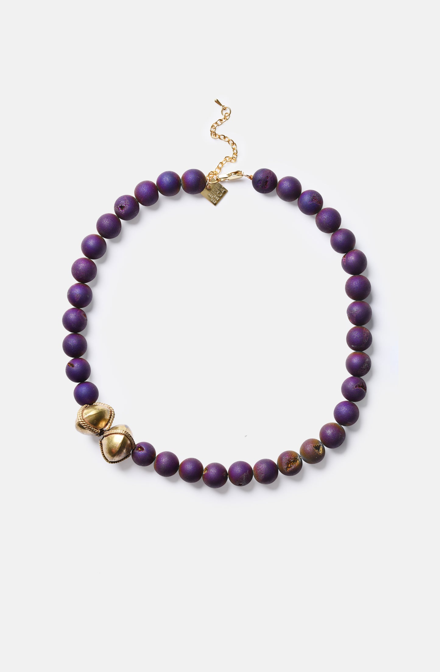 Mitjana Necklace with Druzy Purple Agates