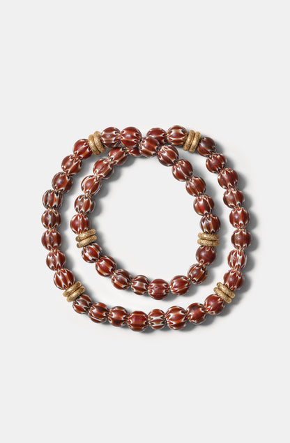 Brown Chevron Beads Necklaces / Fall23 / DROP I