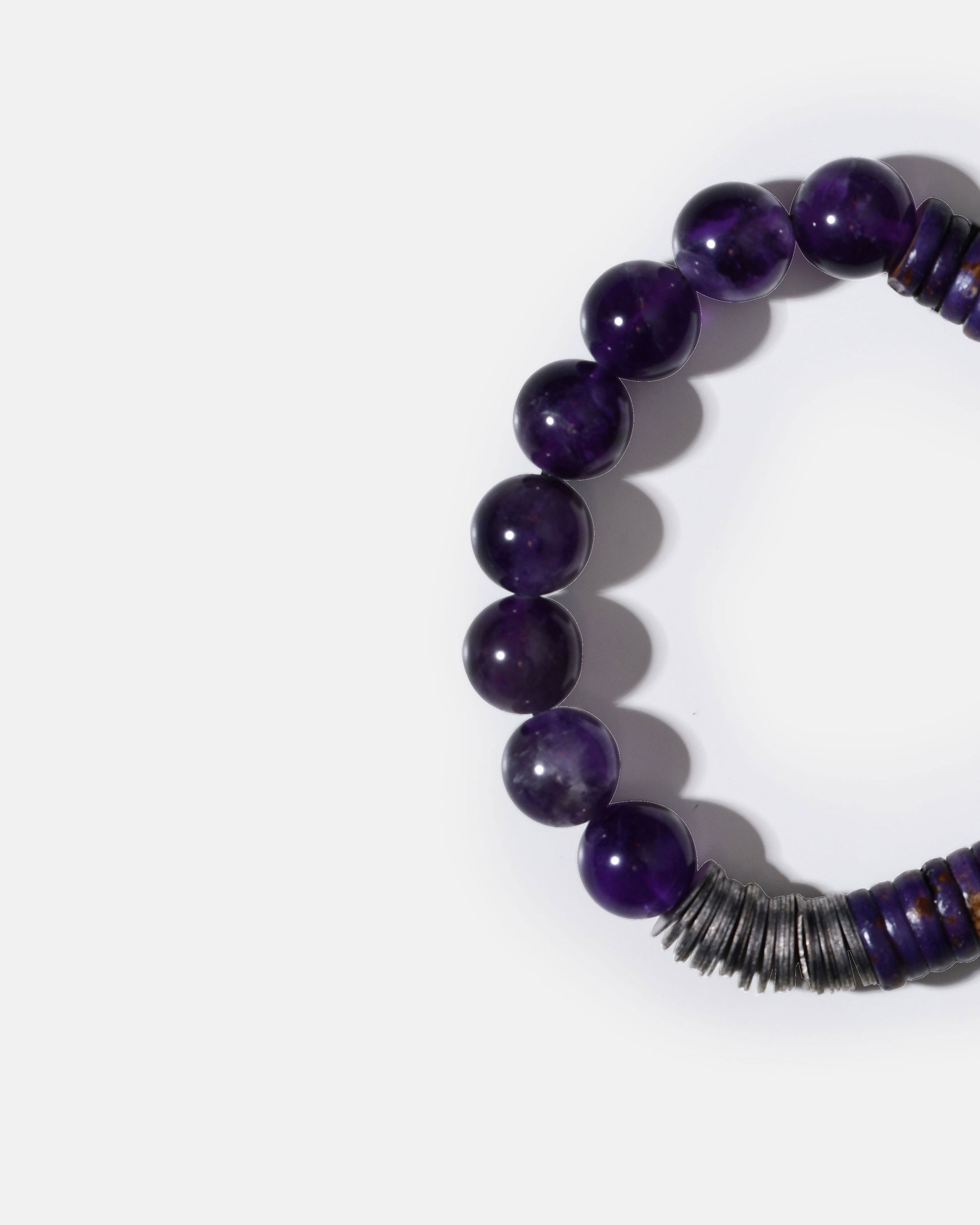 Amethyst with Bone Bini Bracelet