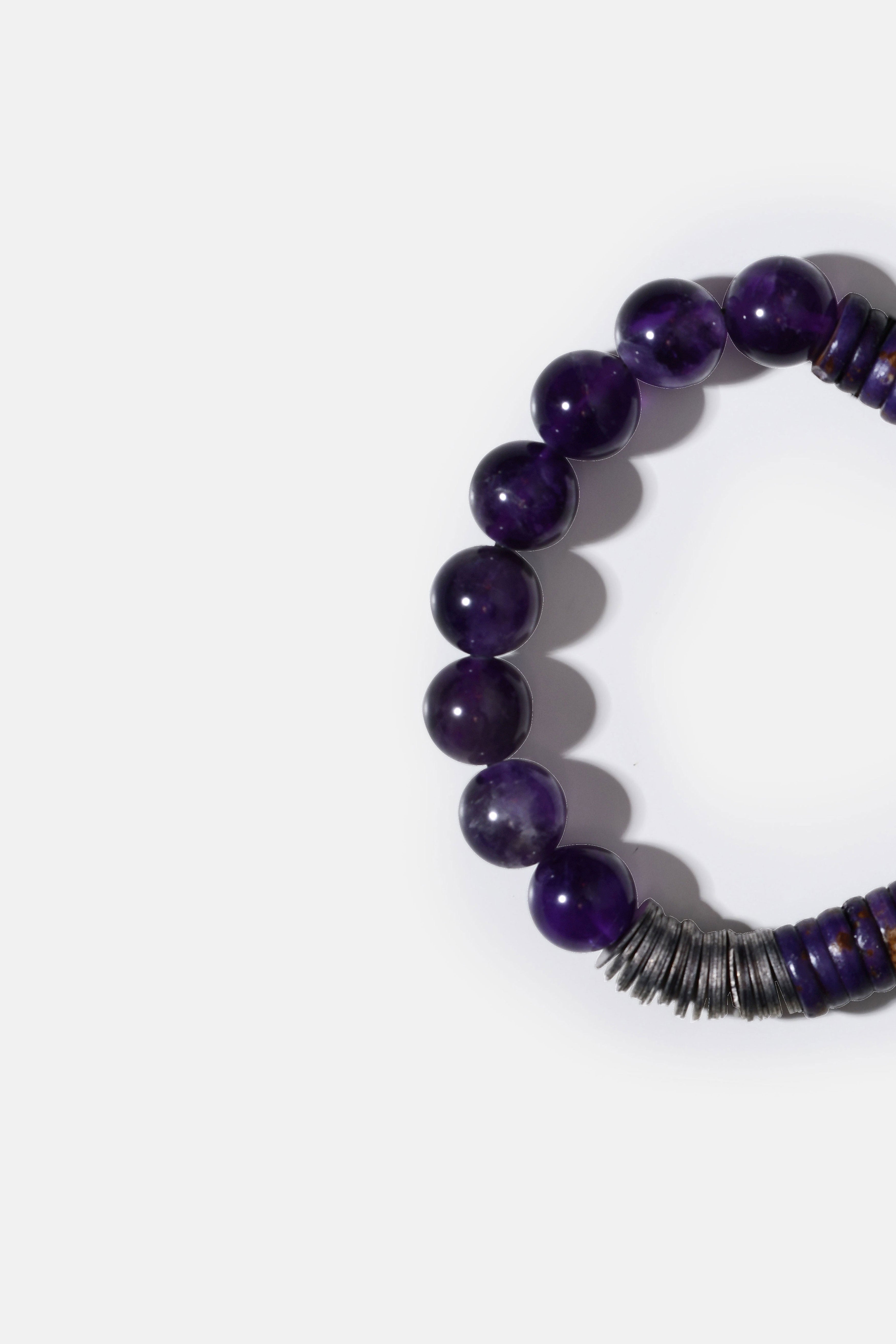 Amethyst with Bone Bini Bracelet