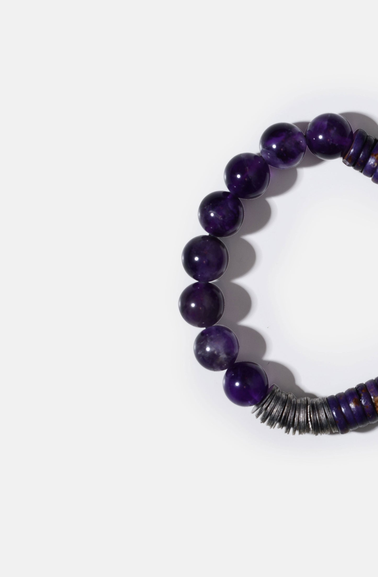 Amethyst with Bone Bini Bracelet