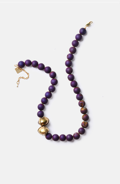 Mitjana Necklace with Druzy Purple Agates