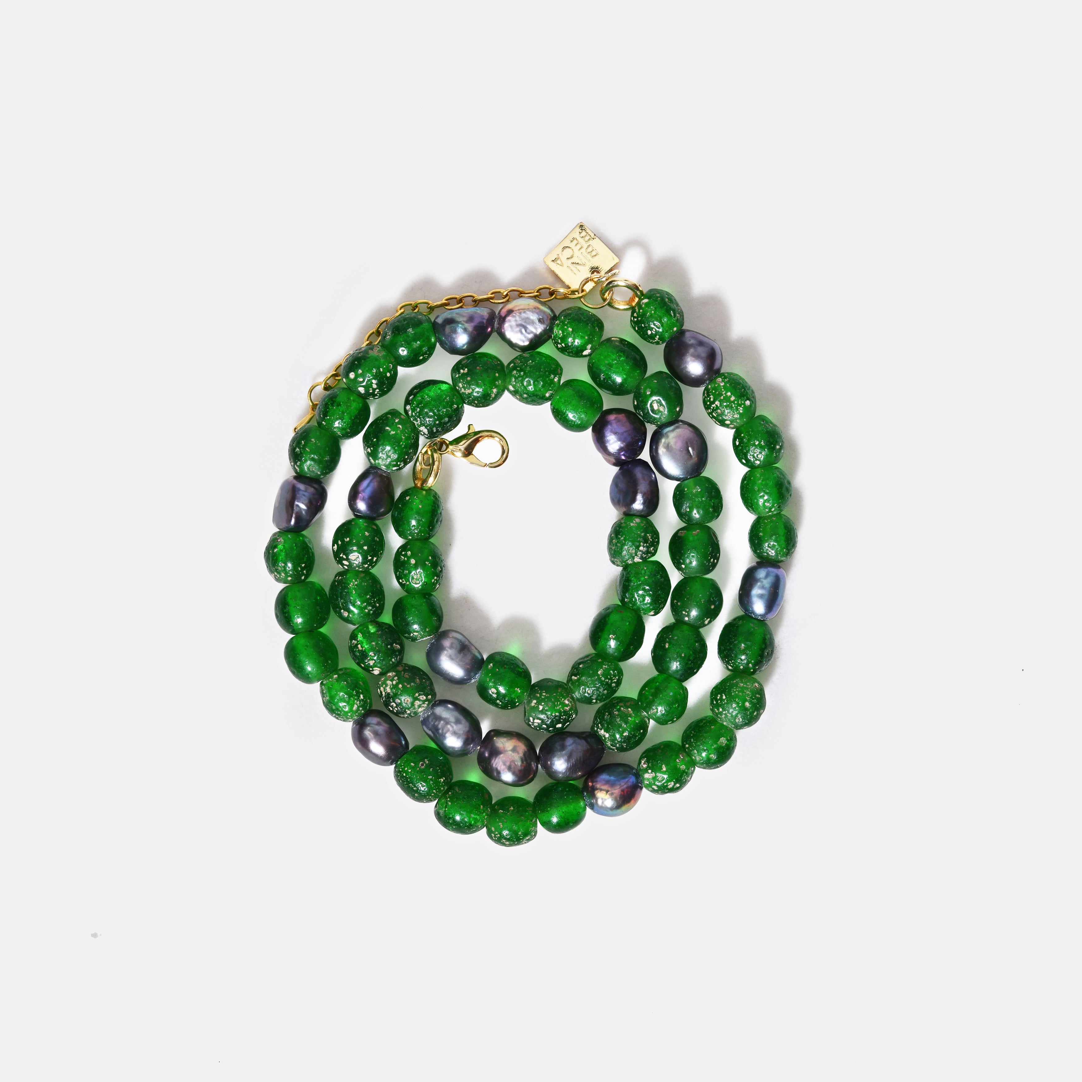 FW25 Bright Green and Pearl Necklace
