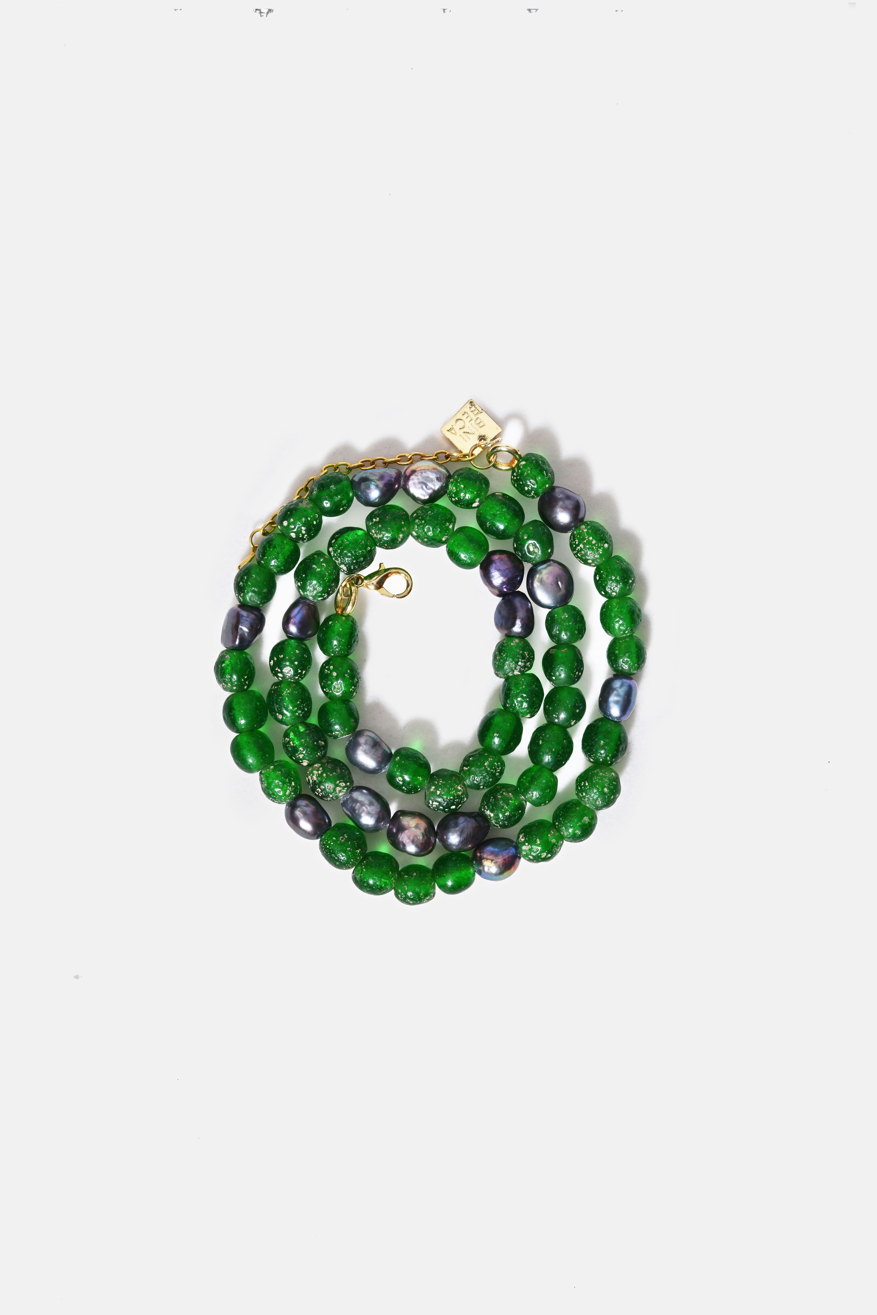 FW25 Bright Green and Pearl Necklace