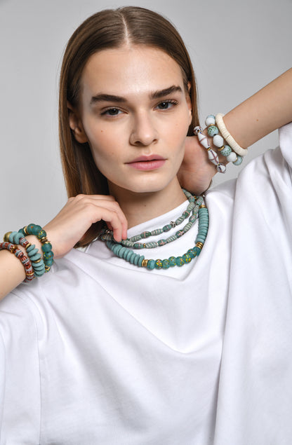 The Sprinkle Bini in Minty Turquoise Necklace / SS24