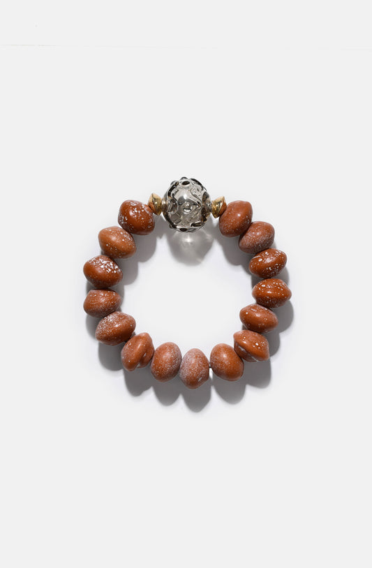 Bini Bracelet with Murano Hero beads / Gray Beige