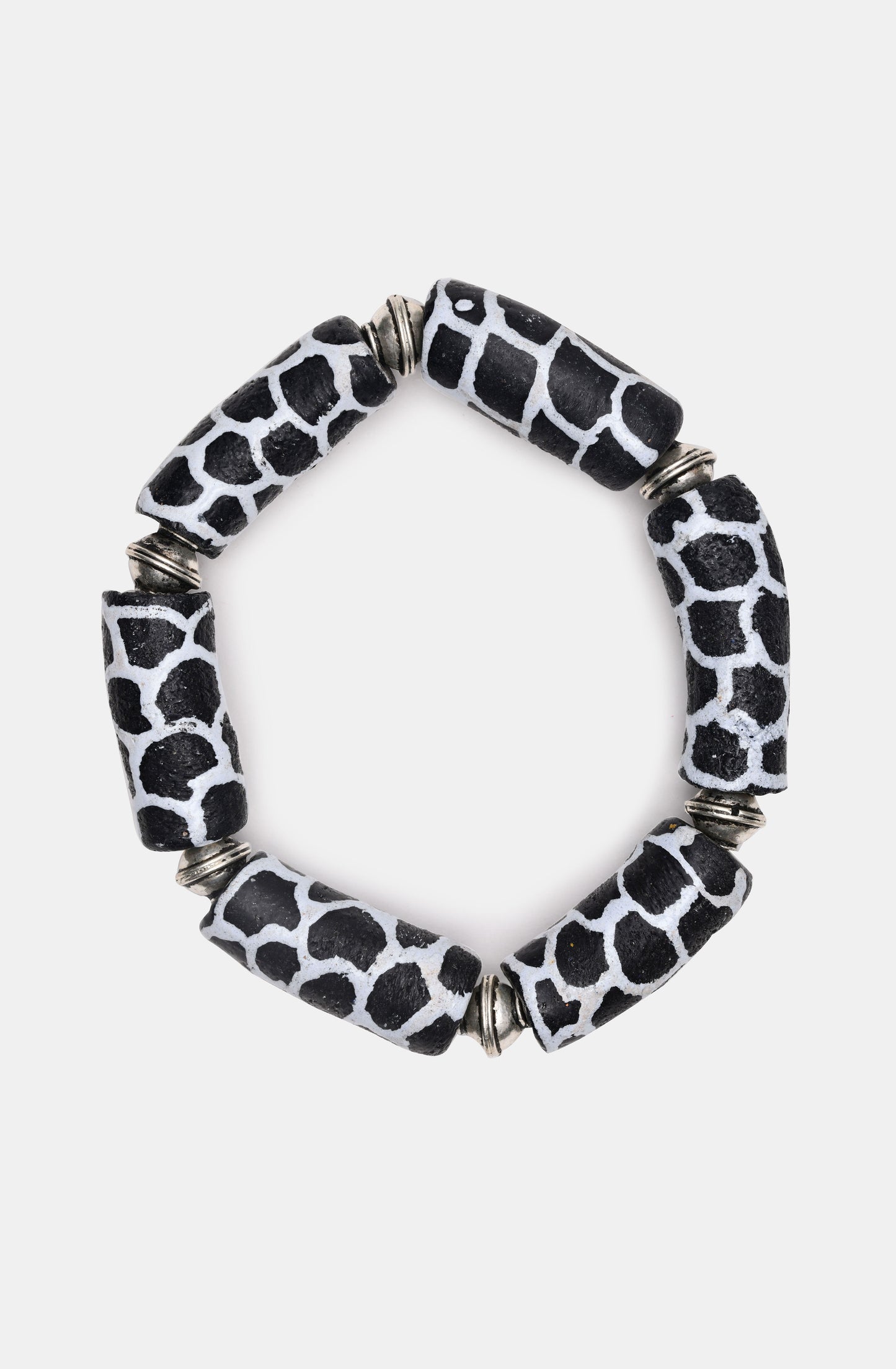 Black&White Animal Print Krobo Bracelet / Fall23