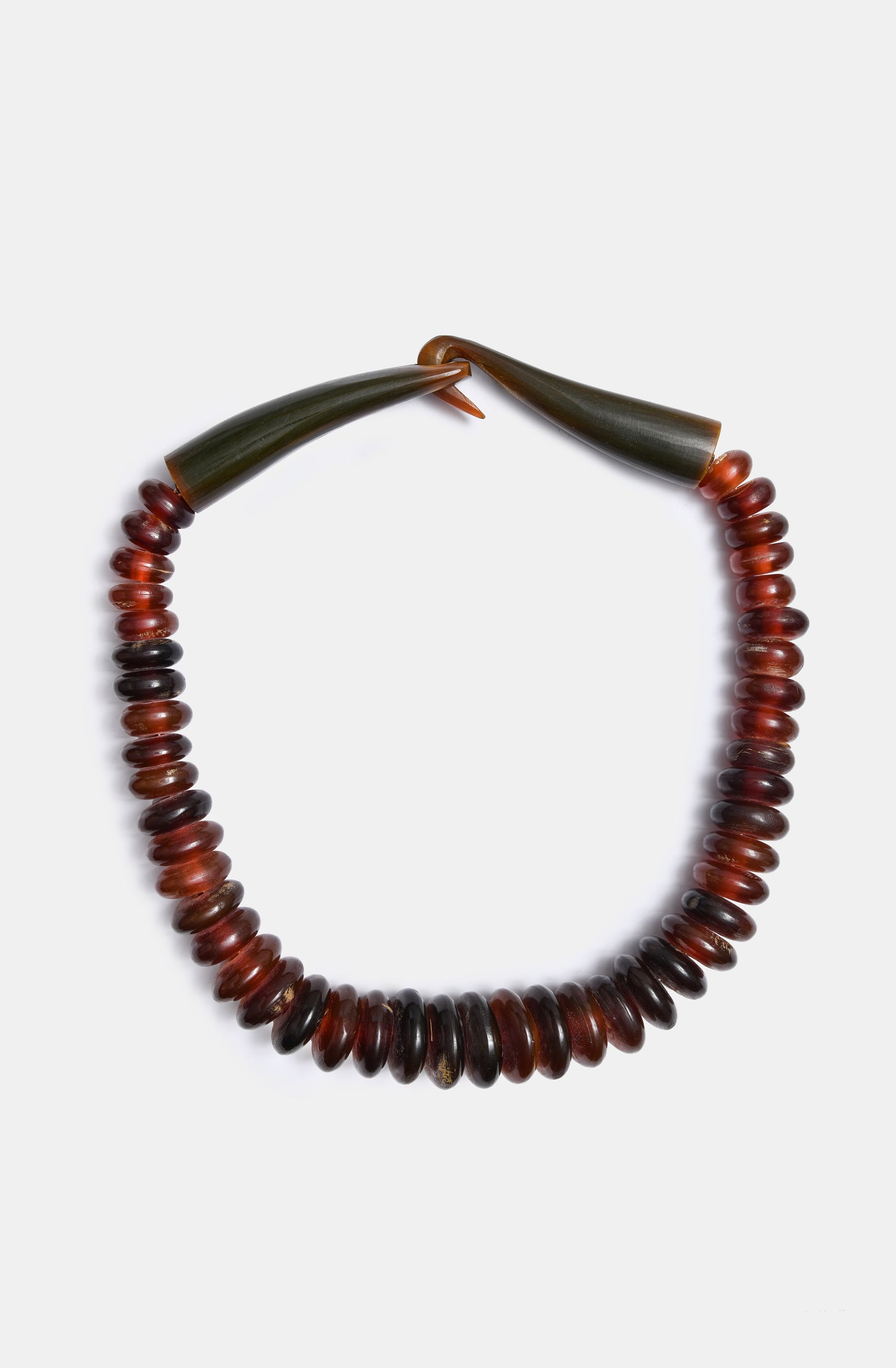 Nepali Horn Necklace in Translucent Amber