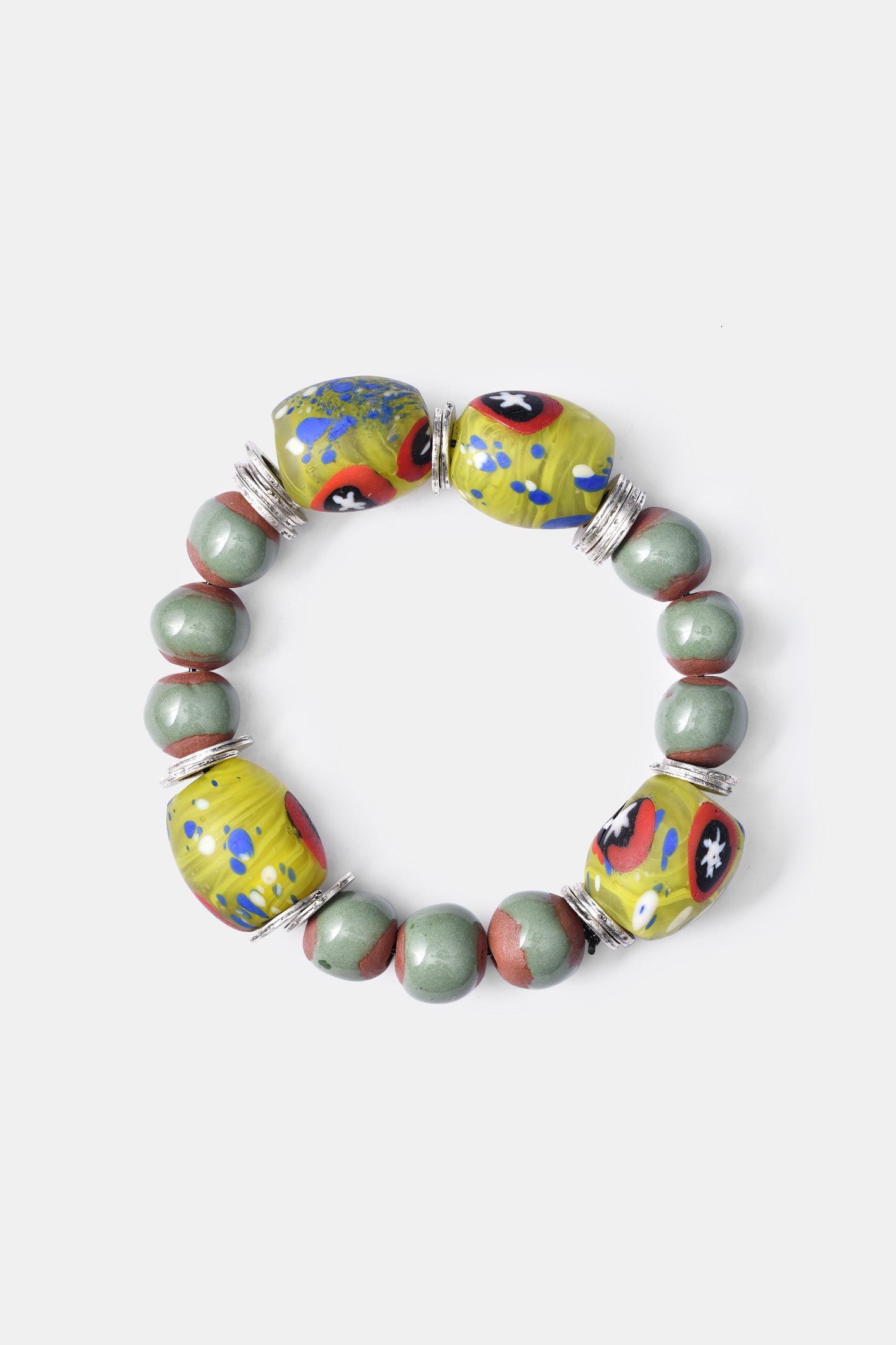 BiniBeca Terracota Capsule Collection / Bini with Nepali Glass Bead Minty Green / SS24