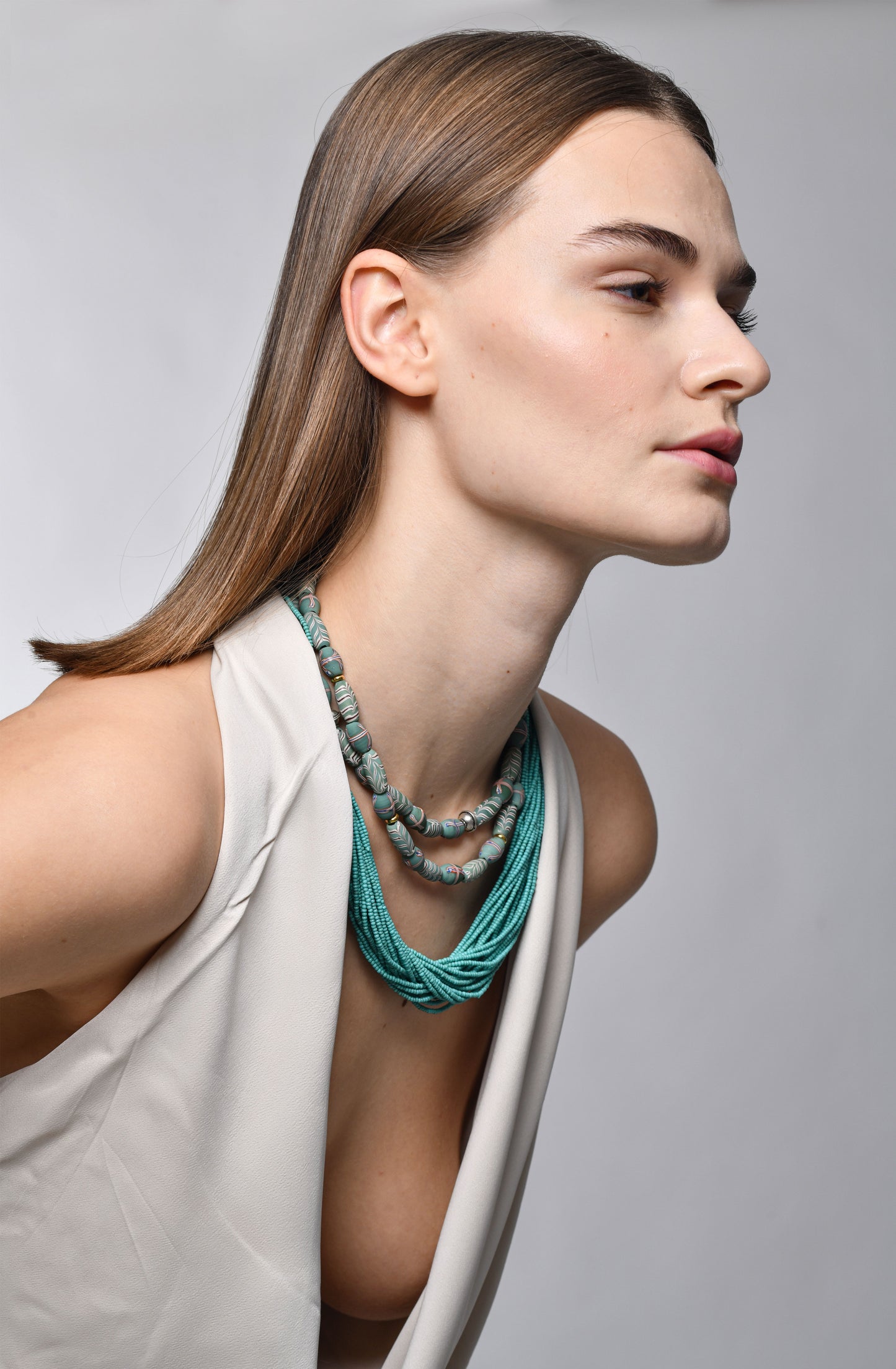 Mini Java Necklace in Pistachio Green / SS24