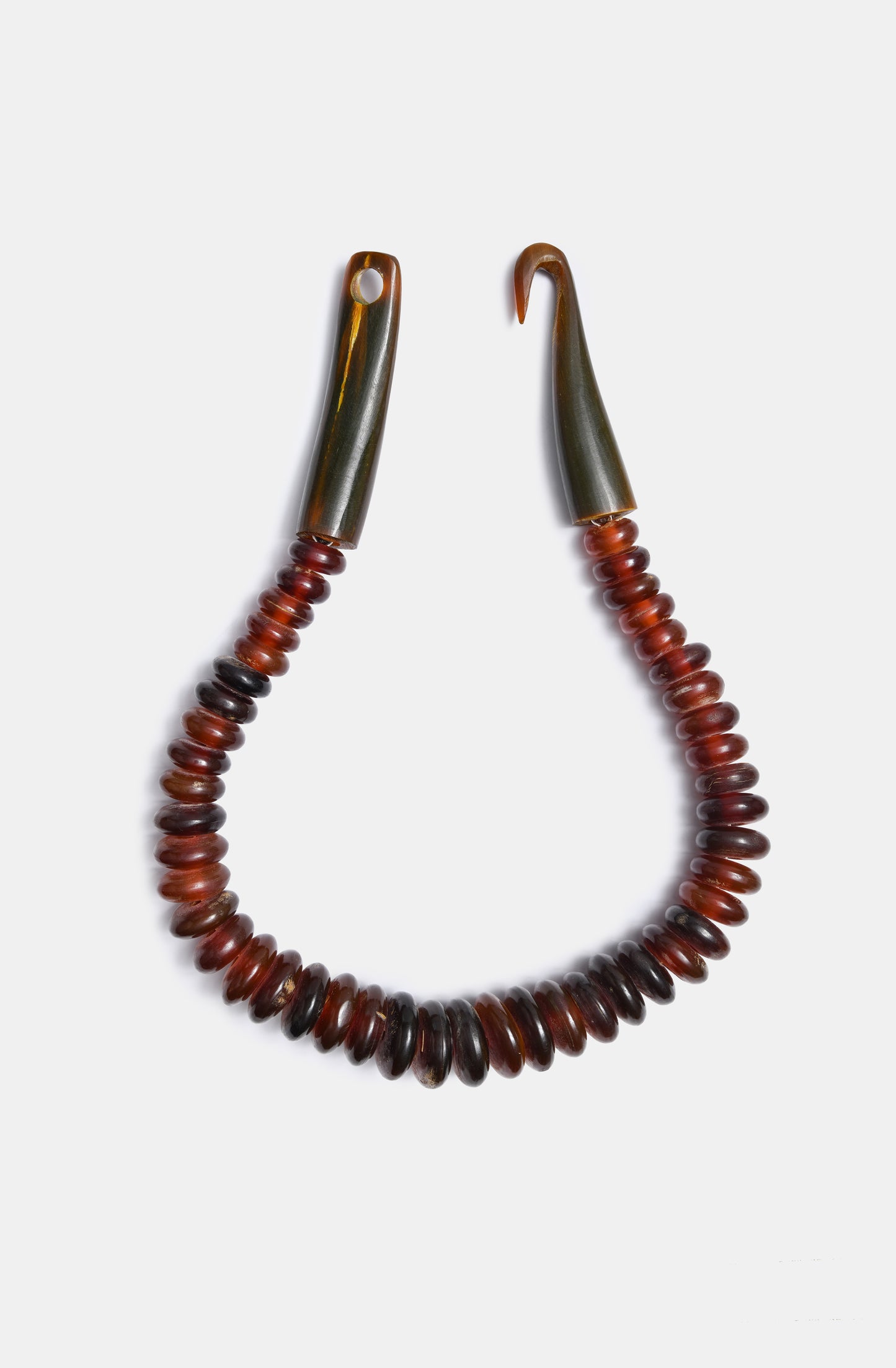 Nepali Horn Necklace in Translucent Amber