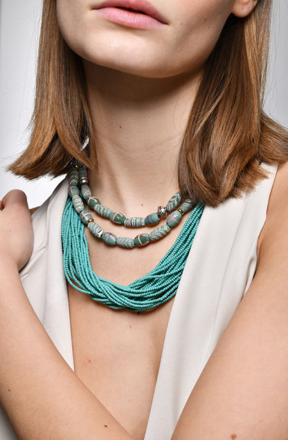 Mini Java Necklace in Pistachio Green / SS24