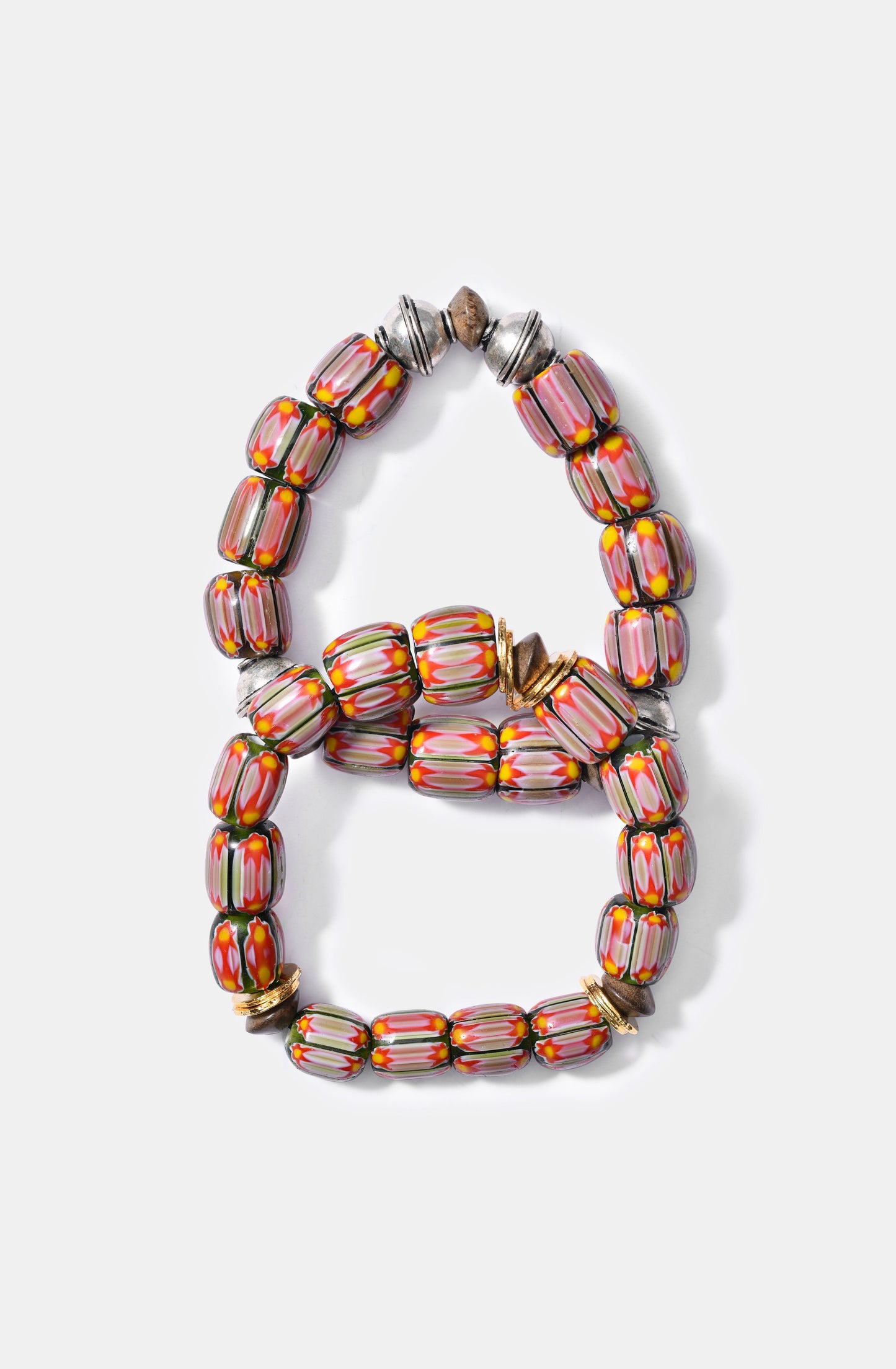 Red&Green Chevron Beads Bracelet / Resort 24