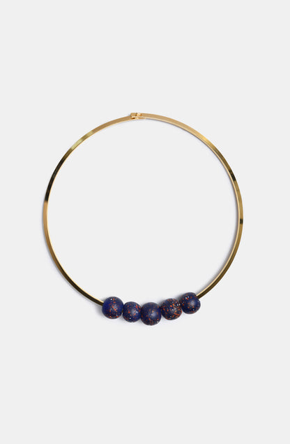 Gold Plated Choker with Indonesian Glass Beads