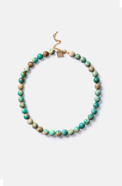 Bini Necklace with Green Aqua Sea Sediment