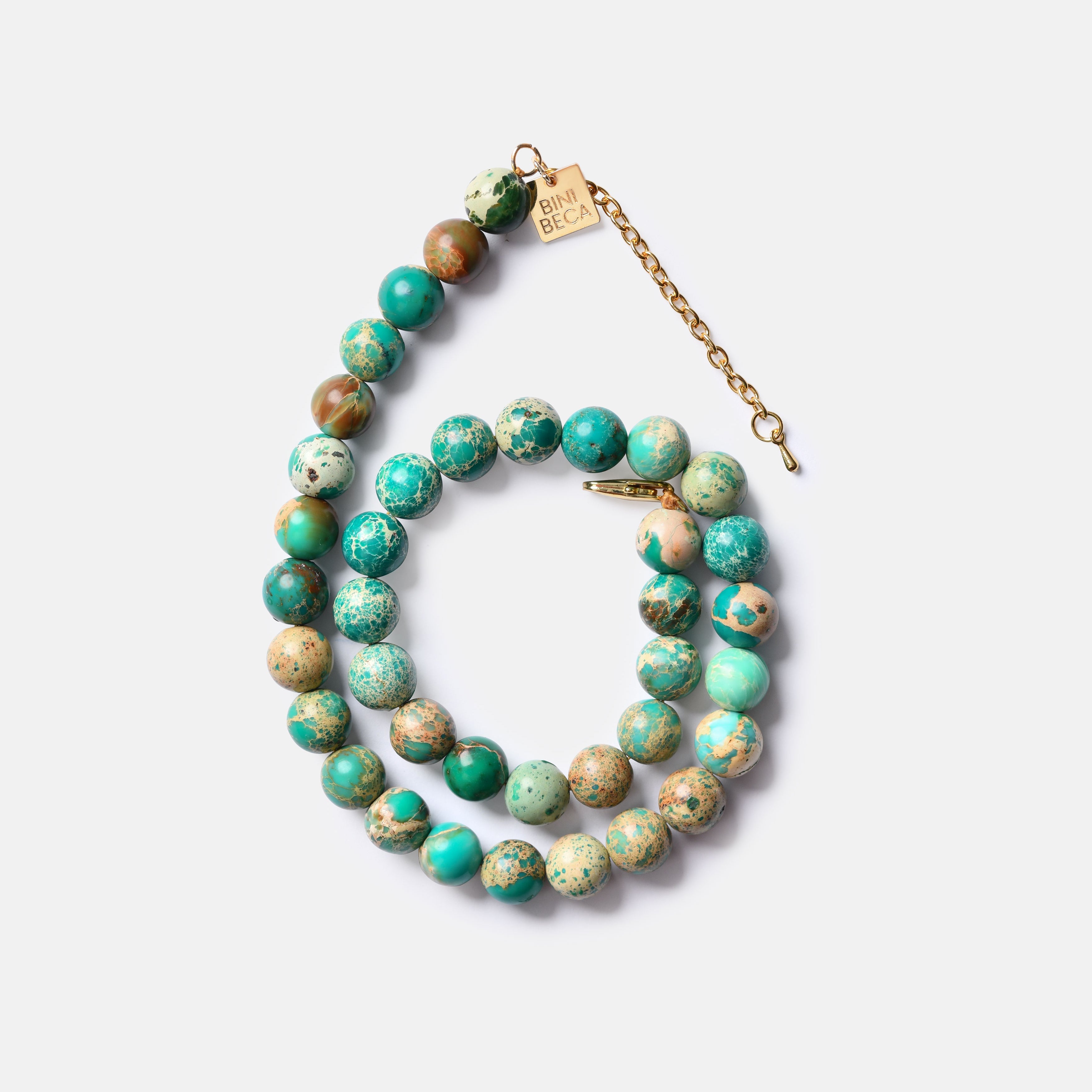 Bini Necklace with Green Aqua Sea Sediment