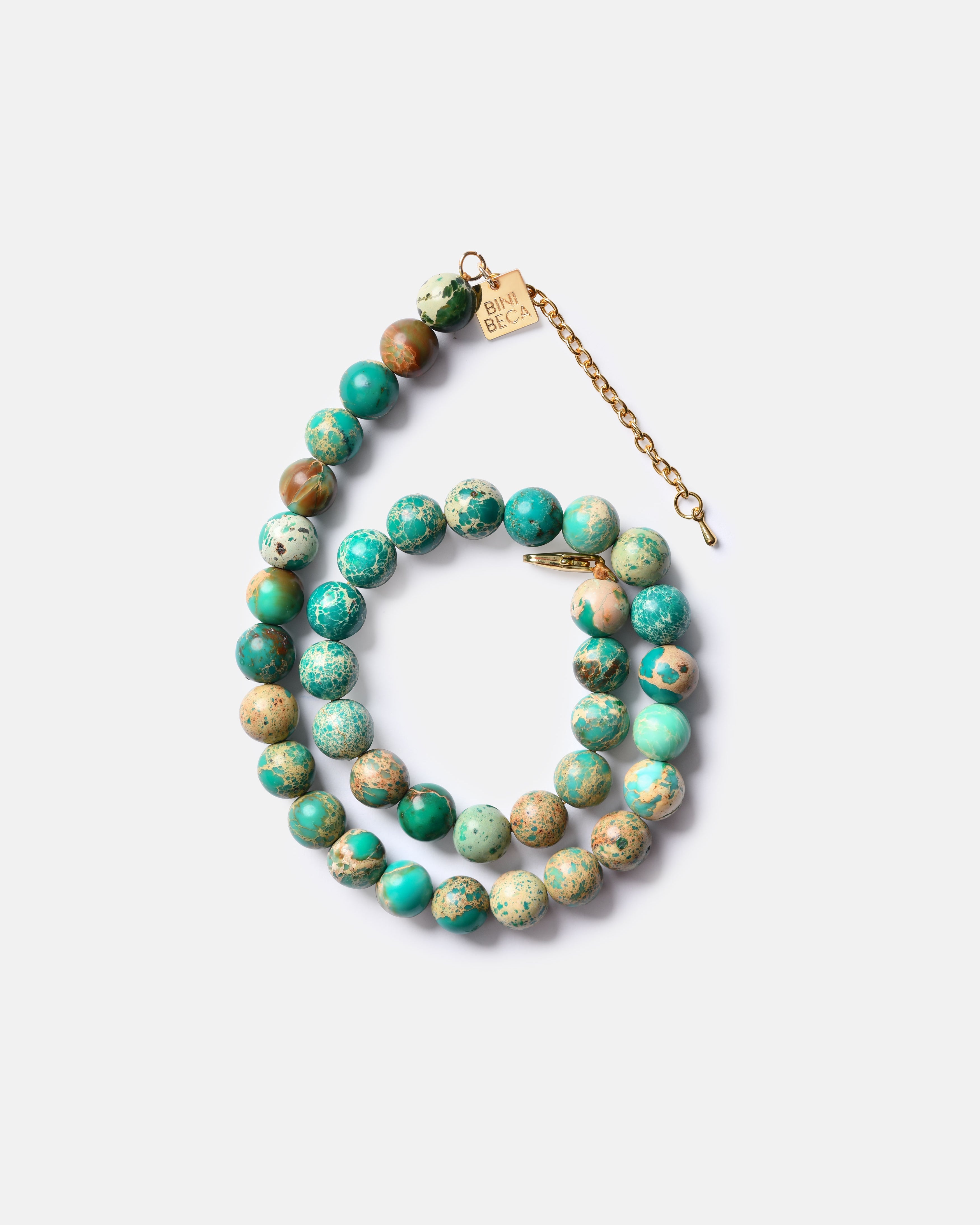 Bini Necklace with Green Aqua Sea Sediment