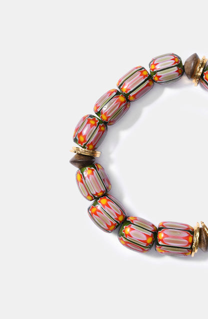 Red&Green Chevron Beads Bracelet / Resort 24