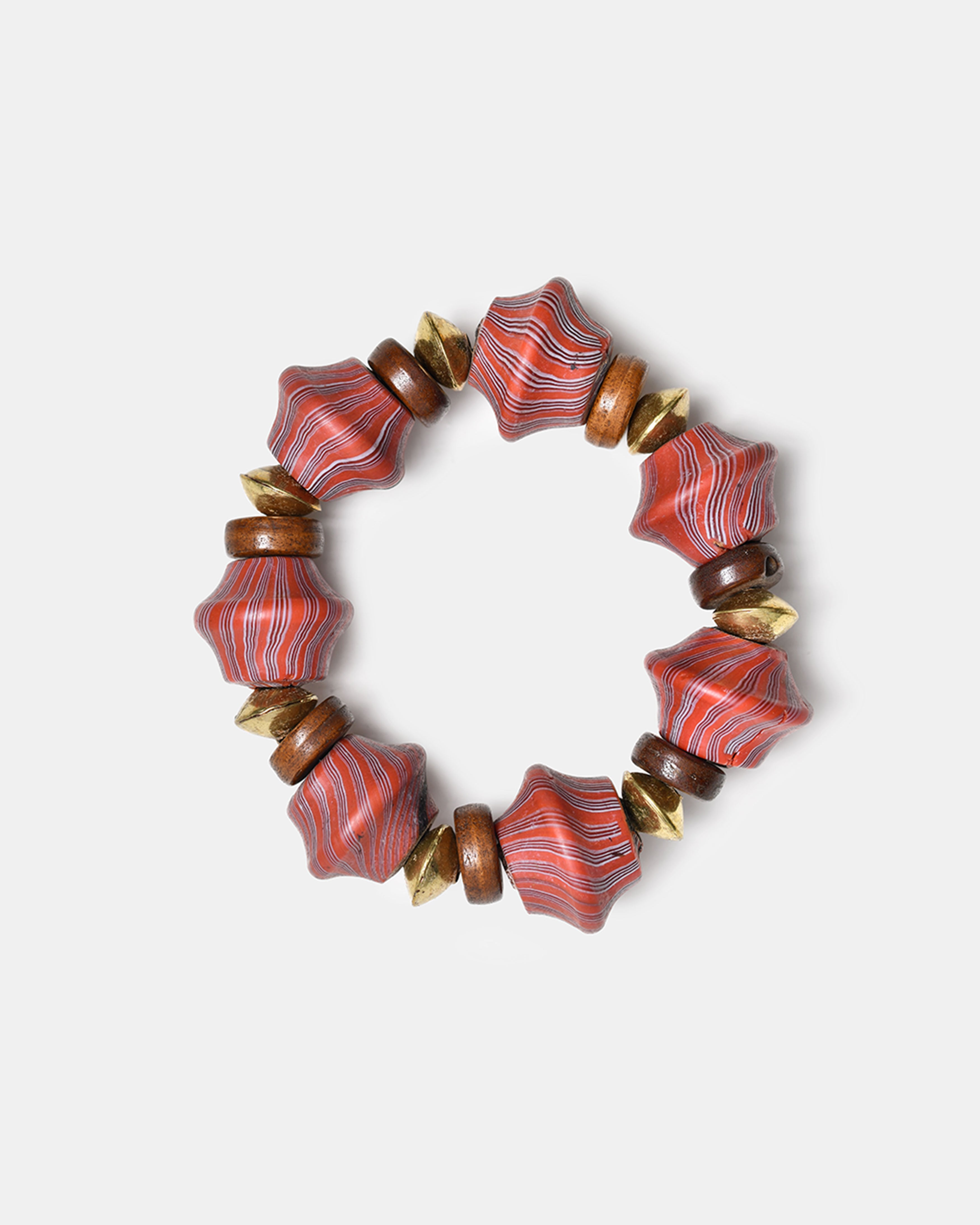 Burgundy Striped Glass Bracelet