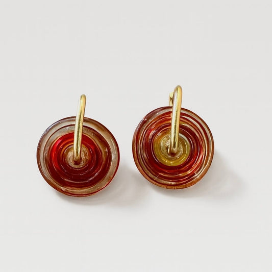 Murano Circle Earrings Red