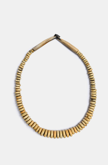 Nepali Horn Necklace in Beige