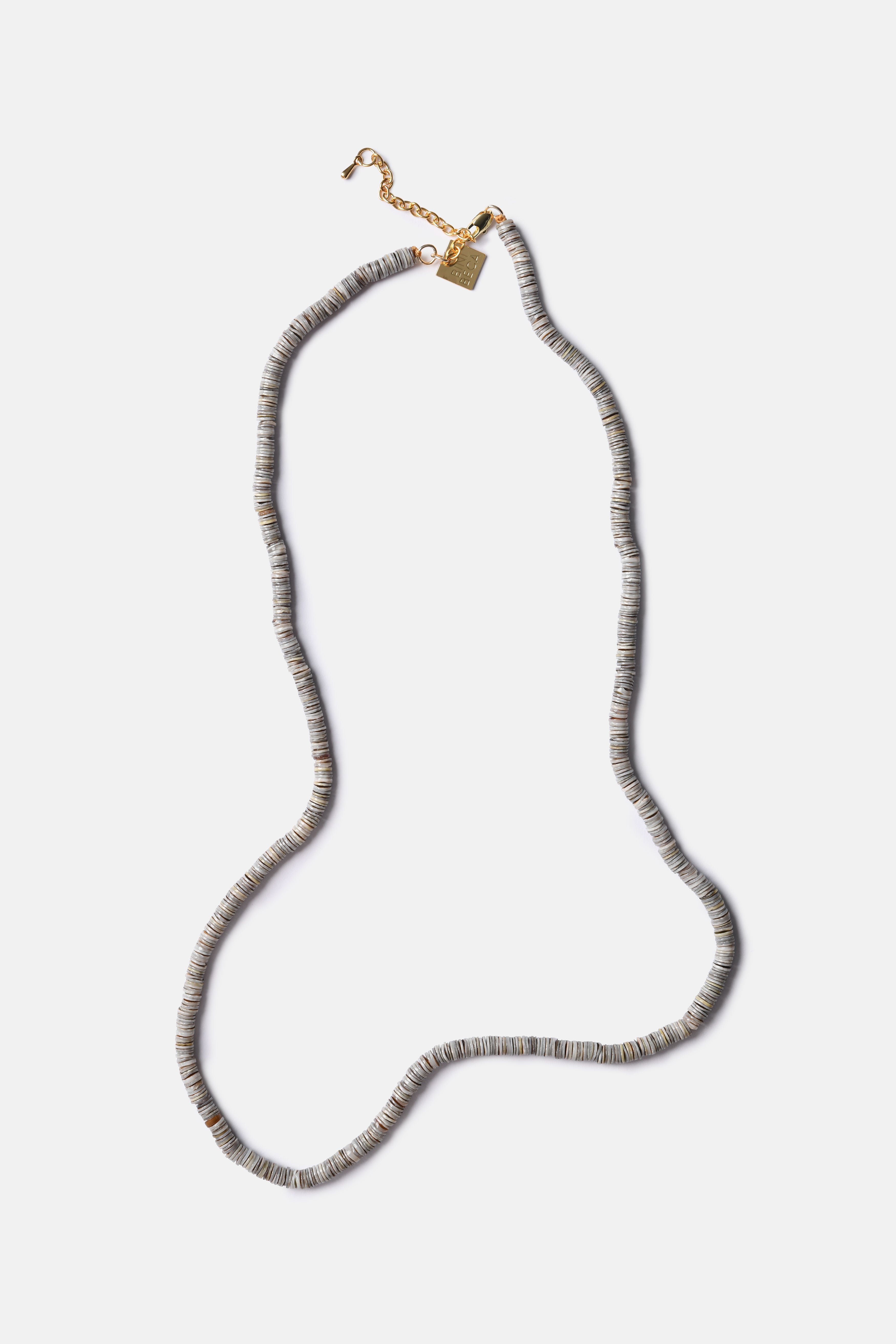 Gray Shell Heishi Beads Necklace