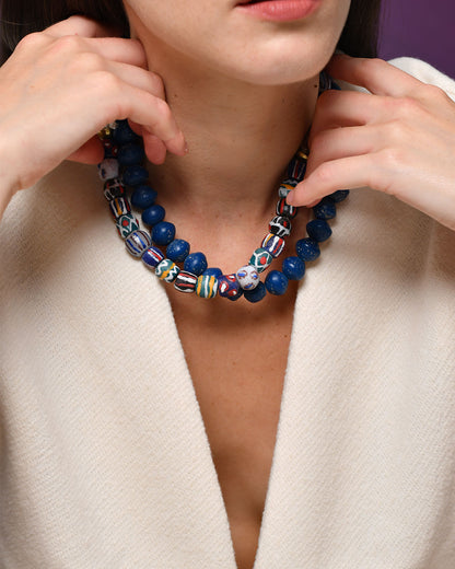 Gray Krobo Medley Necklace