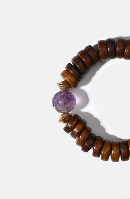 Nepali Bone with Amethyst Bracelet