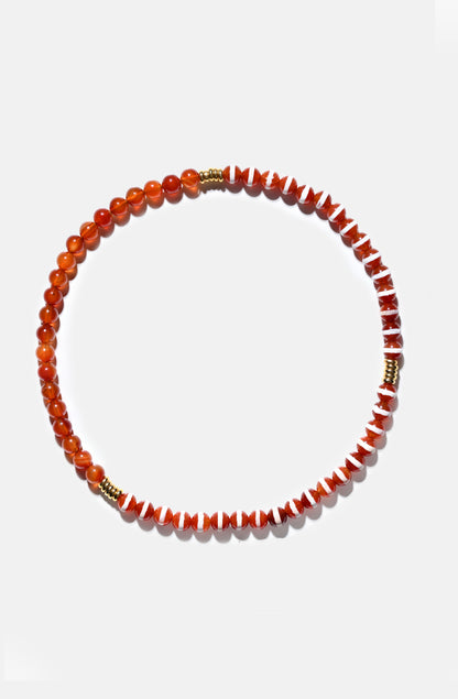 Bini Necklace 2025 Tibetan Agate and Carnelian Stone